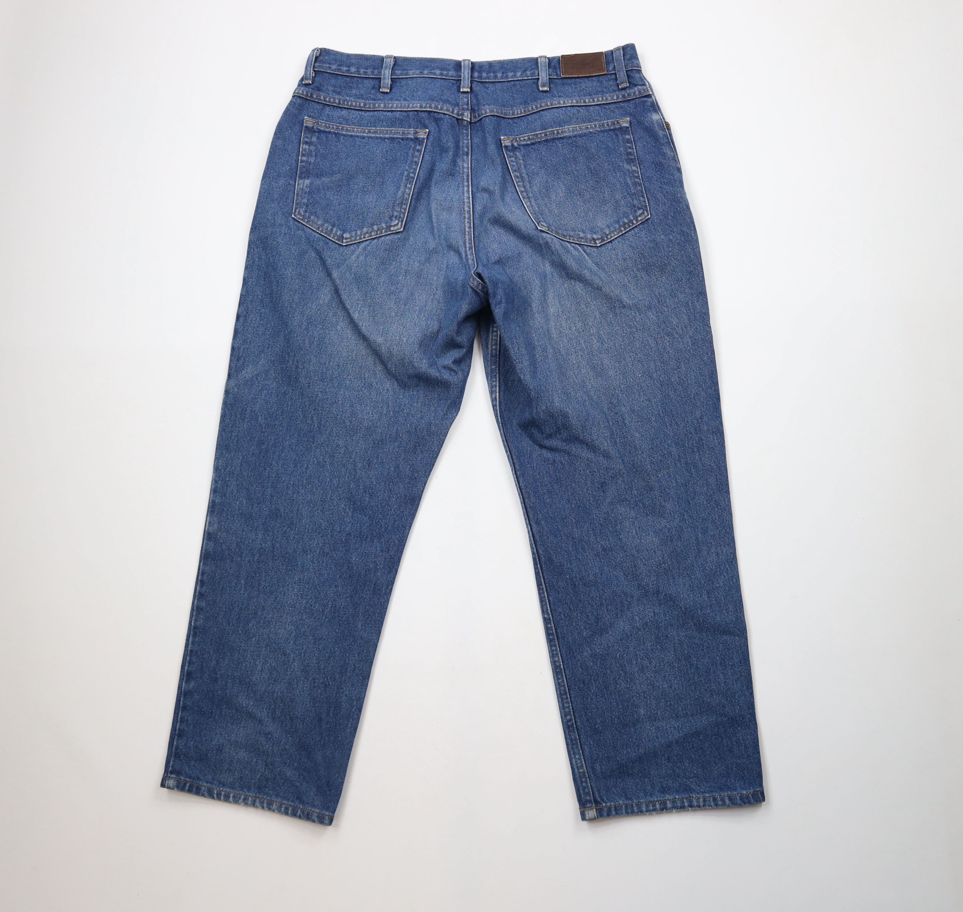 L.L. Bean × Vintage Vintage 90s LL Bean Wide Leg Relaxed Fit Denim Jeans Blue Size US 37 - 8 Thumbnail