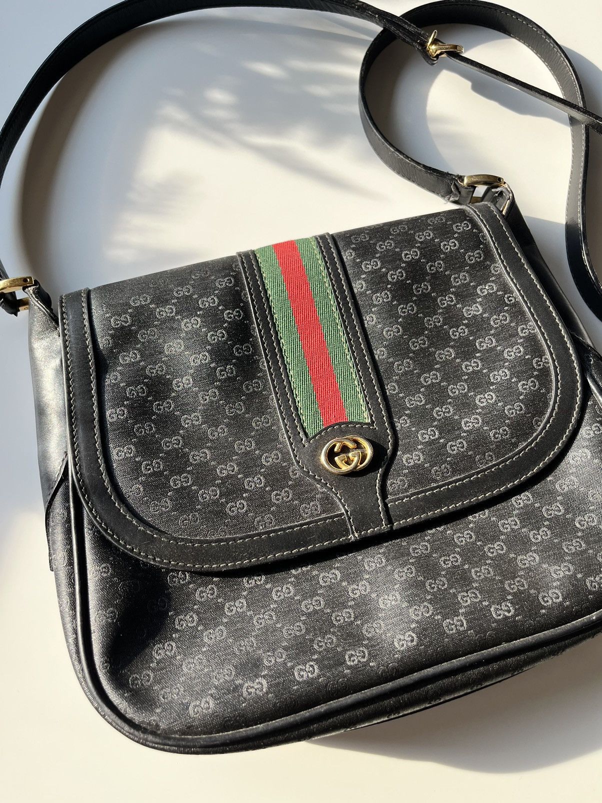 Gucci ★0% TAX★ GUCCI OPHIDIA MONOGRAM WEB SHERRY LINE BAG SUPREME Size ONE SIZE - 4 Thumbnail