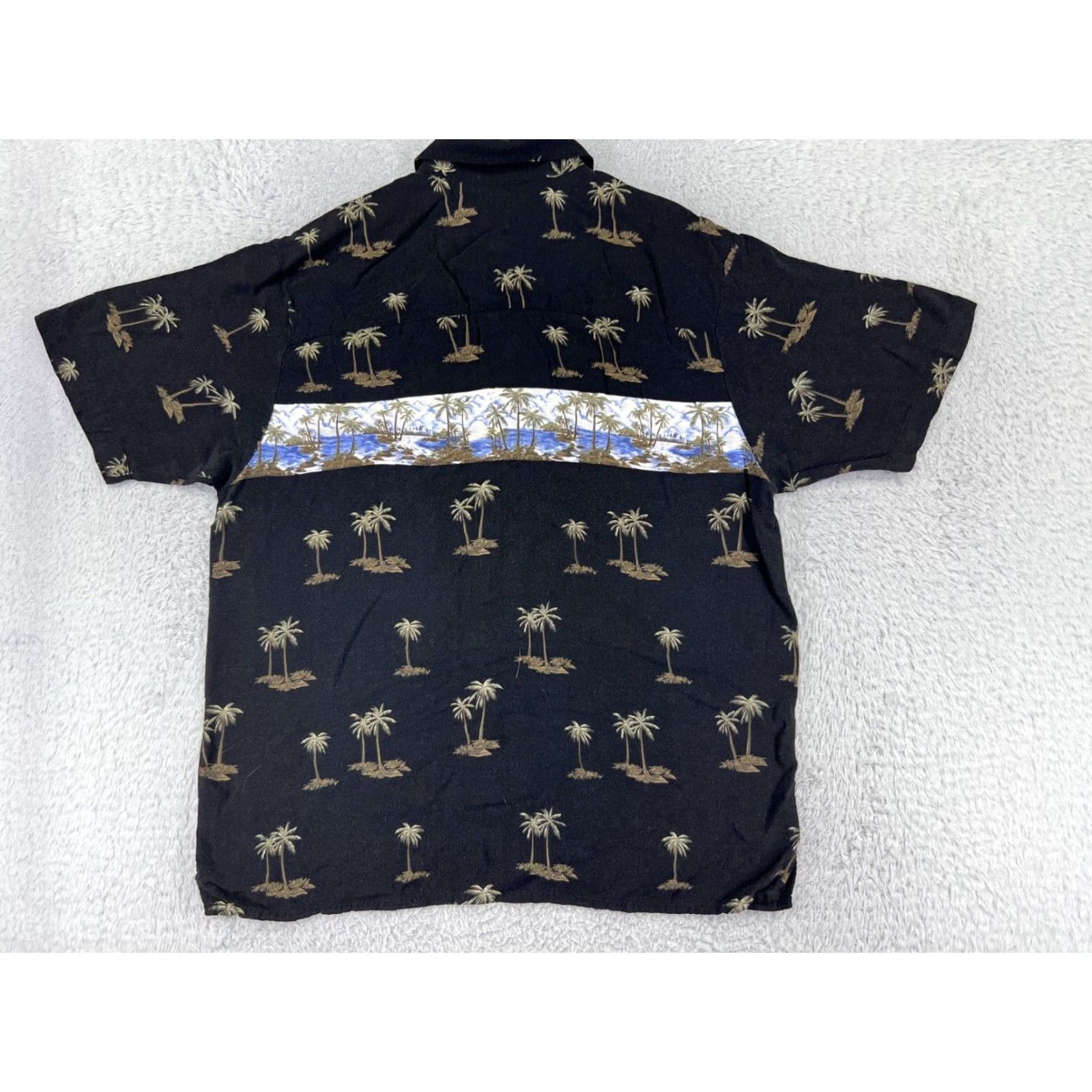 Vintage Knights Bridge Shirt Men Large Black Palm Tree All Over Print Button Up Hawaiian Size US L / EU 52-54 / 3 - 2 Thumbnail