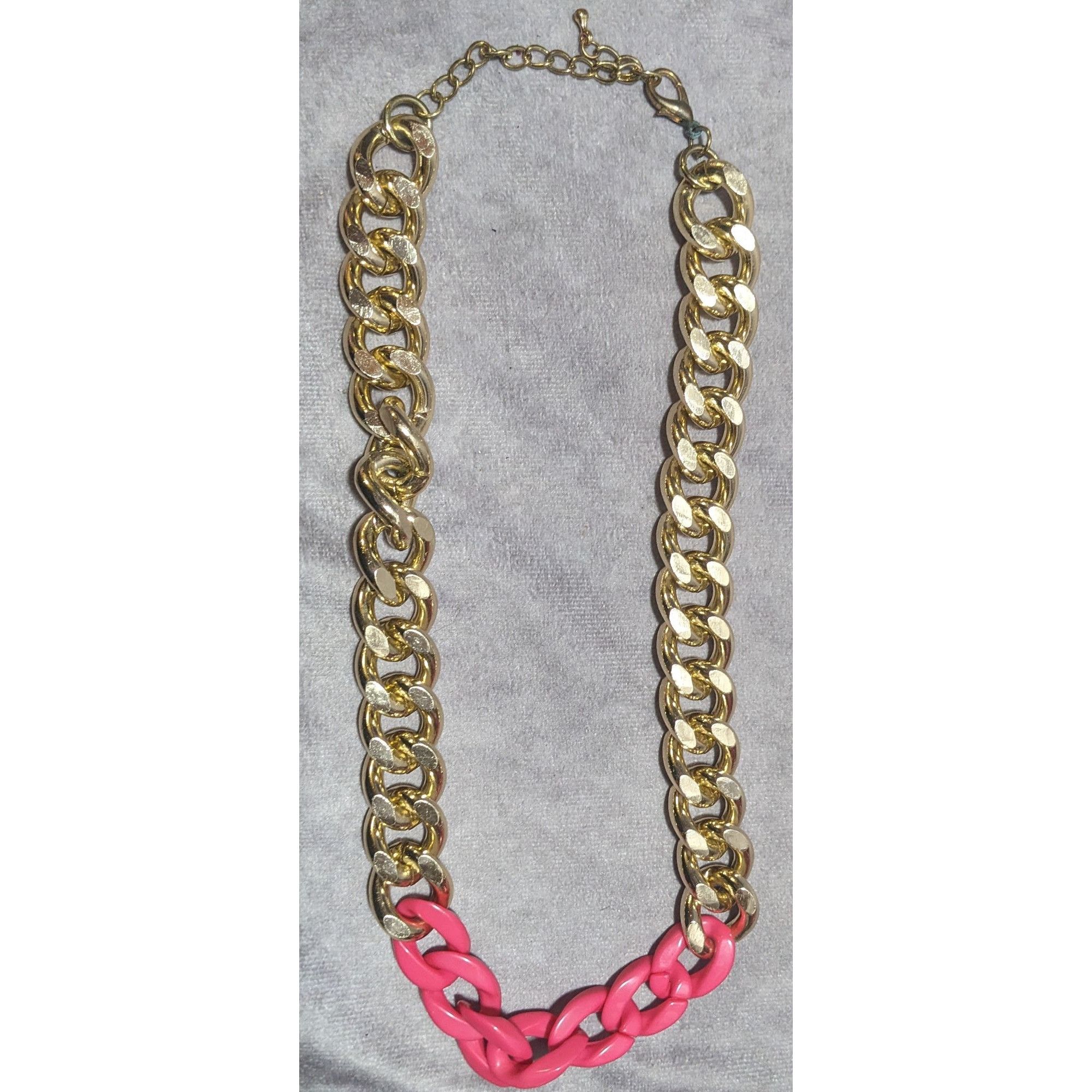 Other Chunky 80s Gold & Pink Chain Necklace Size ONE SIZE - 11 Thumbnail