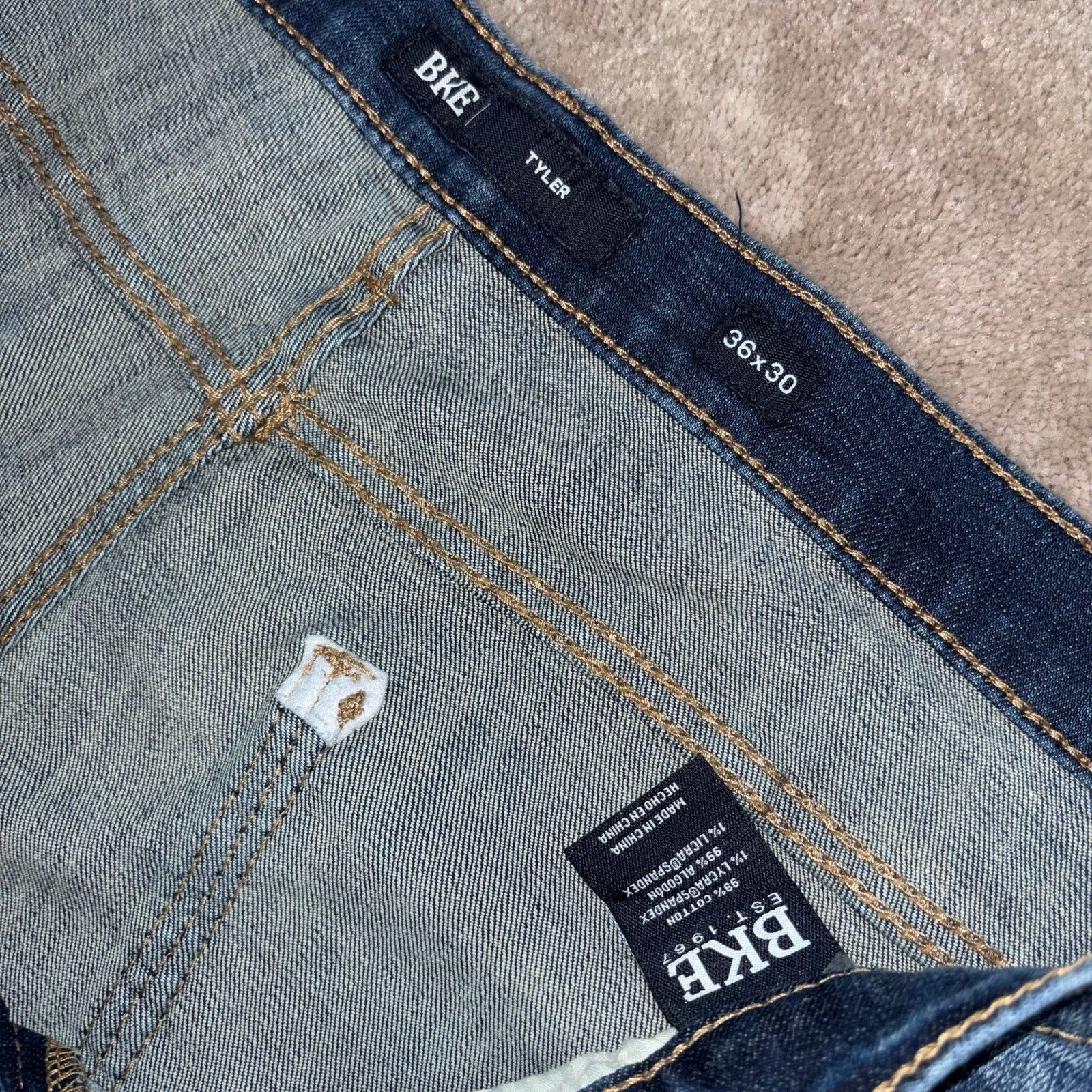 BKE BKE Tyler Straight Leg Jeans Men’s 36x30 Medium Wash Size US 36 / EU 52 - 3 Thumbnail