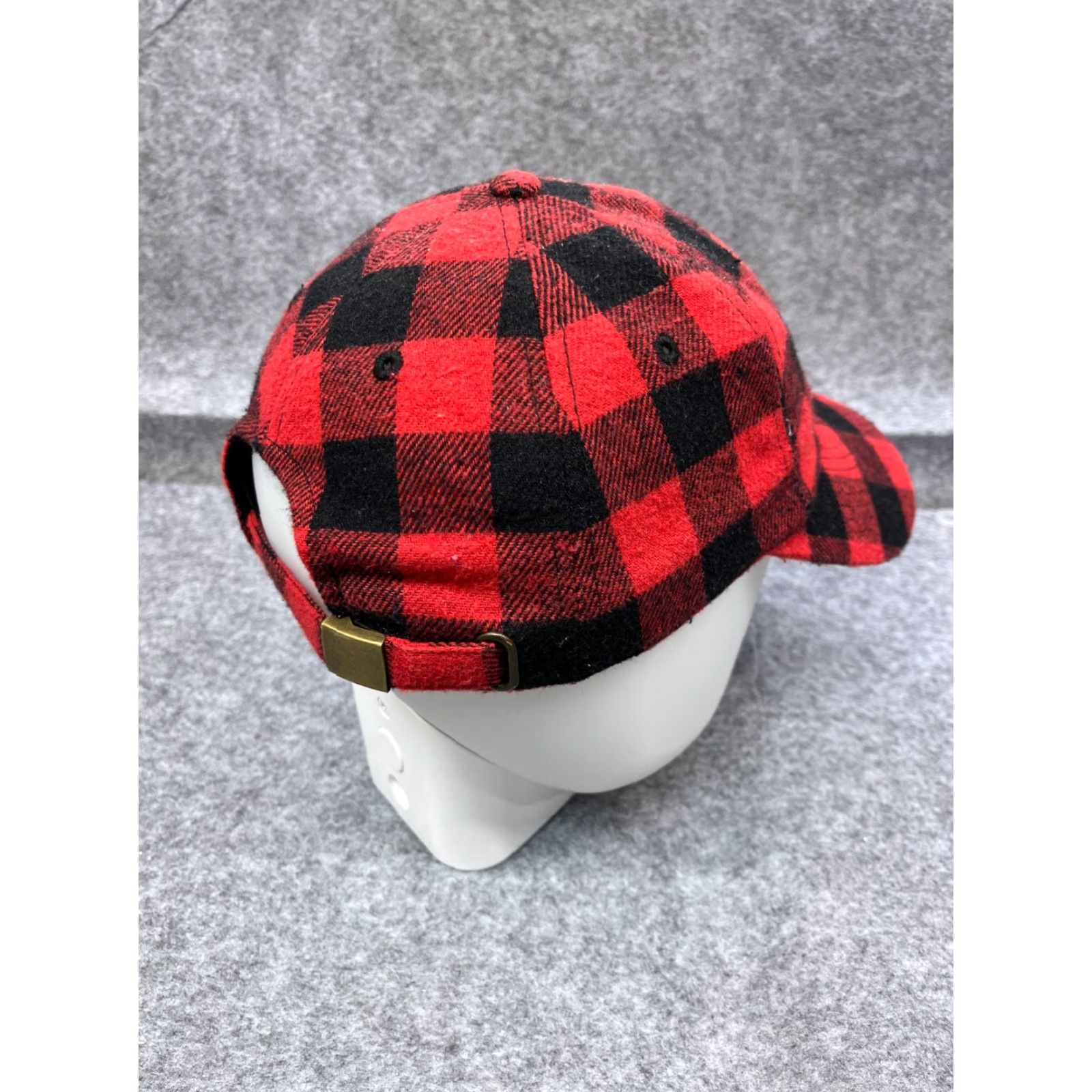 Vintage Kbethos Hat Cap Strap Back Adult One Size Red Black Plaid Flannel Poly Cotton Size ONE SIZE - 7 Thumbnail