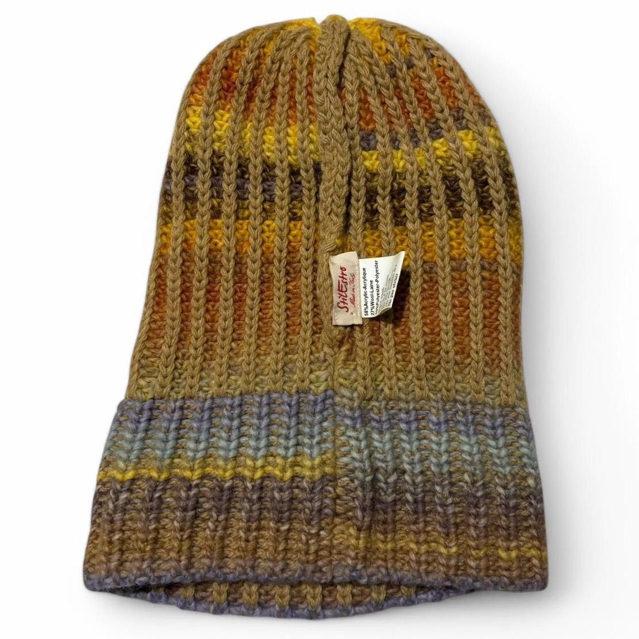 Vintage Vintage 1990s Patterned Wool Blend Knit Beanie Size ONE SIZE - 6 Thumbnail