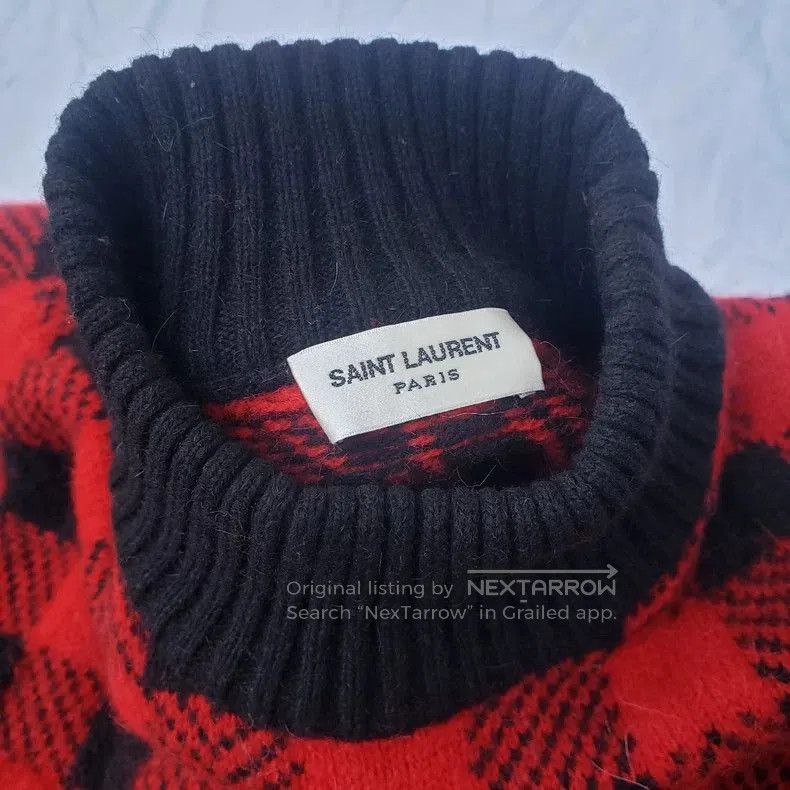 Saint Laurent Paris Saint Laurent 14FW Checked Wool Sweater. Size US S / EU 44-46 / 1 - 2 Thumbnail