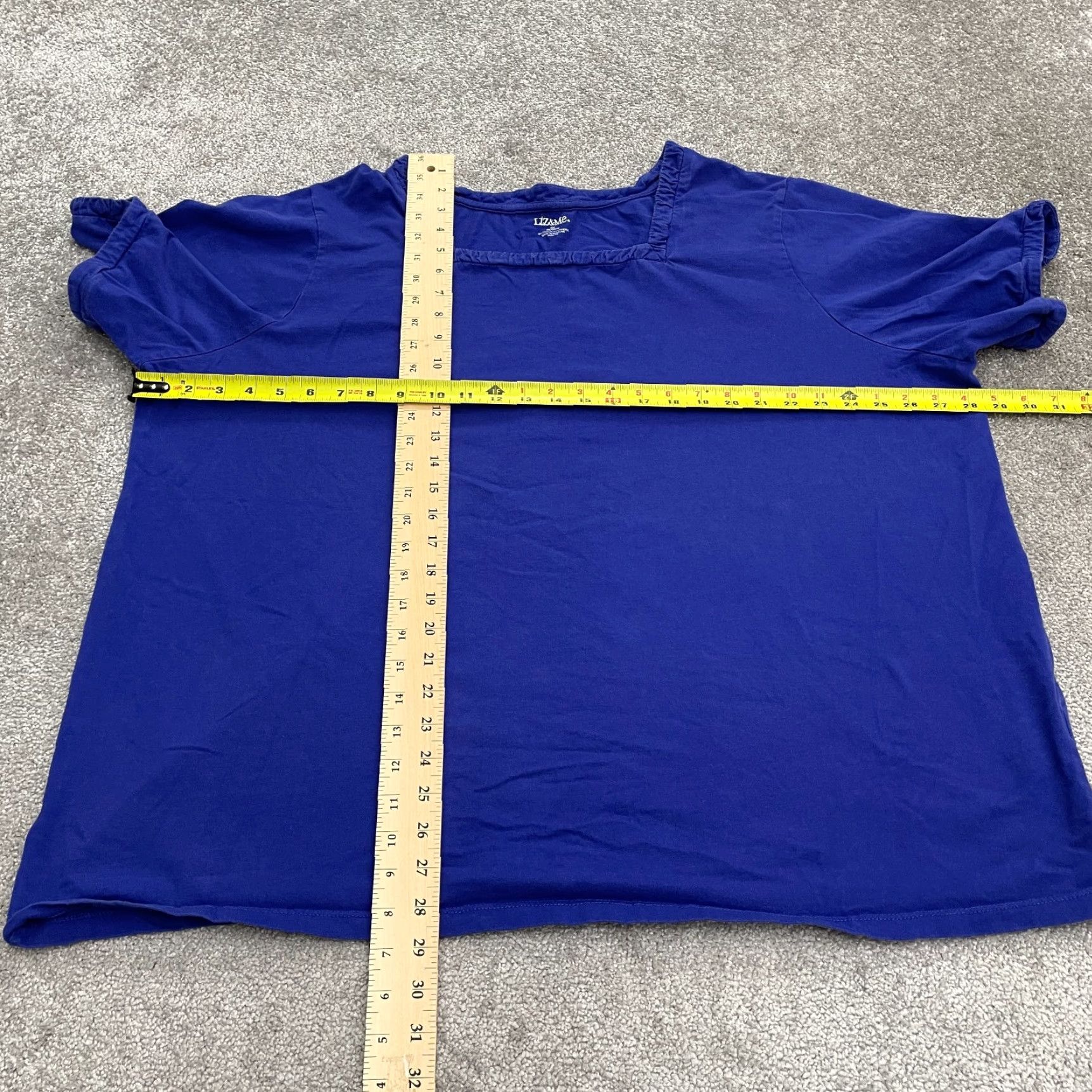 Vintage Liz & Me T-Shirt Womens 3XL Blue Crew Neck Short Sleeve Basic Tee Plus Size Cotton Spandex Classic Logo Tee - Casual Comfort Womens Size XXL / US 16-18 / IT 52-54 - 7 Thumbnail