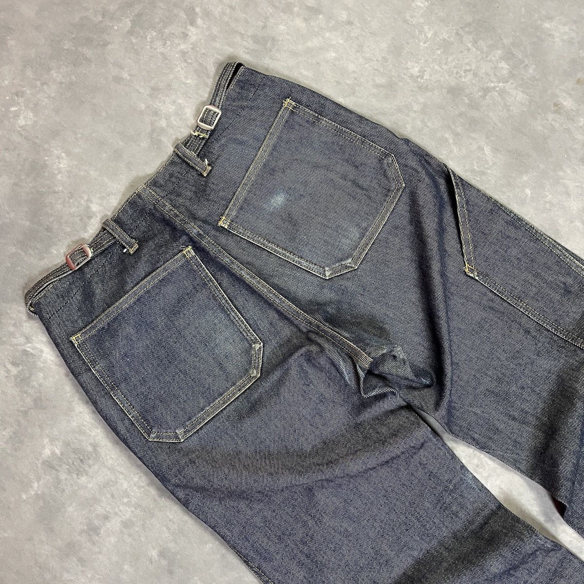 Issey Miyake Zucca Baggy Wide Leg Indigo Denim Y2k Adjustable Rare Jeans Size US 28 / EU 44 - 10 Thumbnail