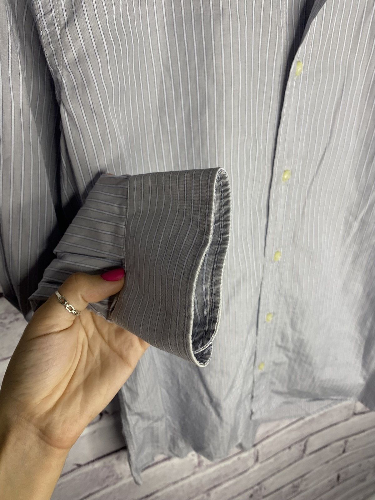 Etro Mens Vintage Gray Etro Luxury Striped Shirts Button Up Size US M / EU 48-50 / 2 - 5 Thumbnail