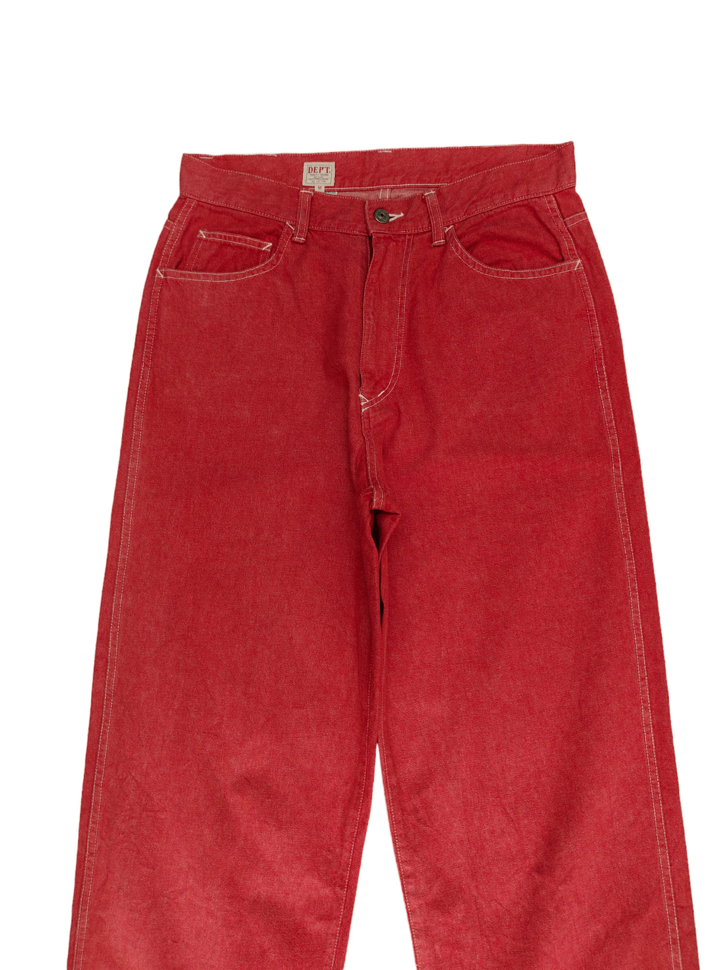 Number (N)ine × Undercover Baggy Jeans Dept Japan Red Denim Wide Leg IfSixWasNine Y2k Size US 30 / EU 46 - 2 Thumbnail
