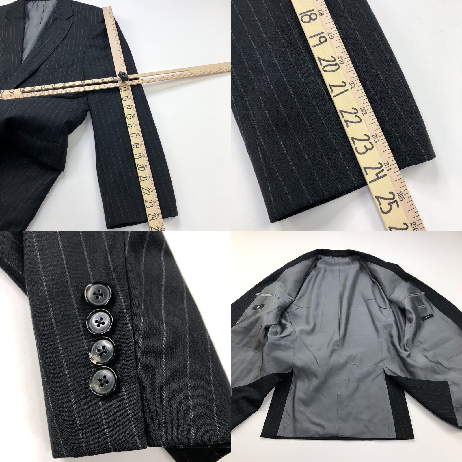 Hugo Boss Hugo Boss Jacket 42R Pasolini/Movie Black 100% Virgin Wool Button Sport Coat Jacket Mens Regular 4-Button Notch Lapel Wool Solid Vintage No Size US XS / EU 42 / 0 - 8 Thumbnail