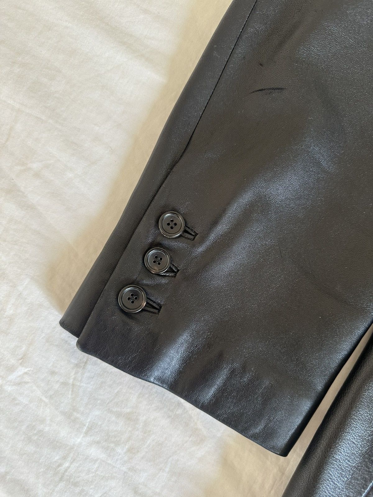 Gucci Gucci SS98 by Tom Ford Black Leather Blazer Size 48R - 10 Thumbnail