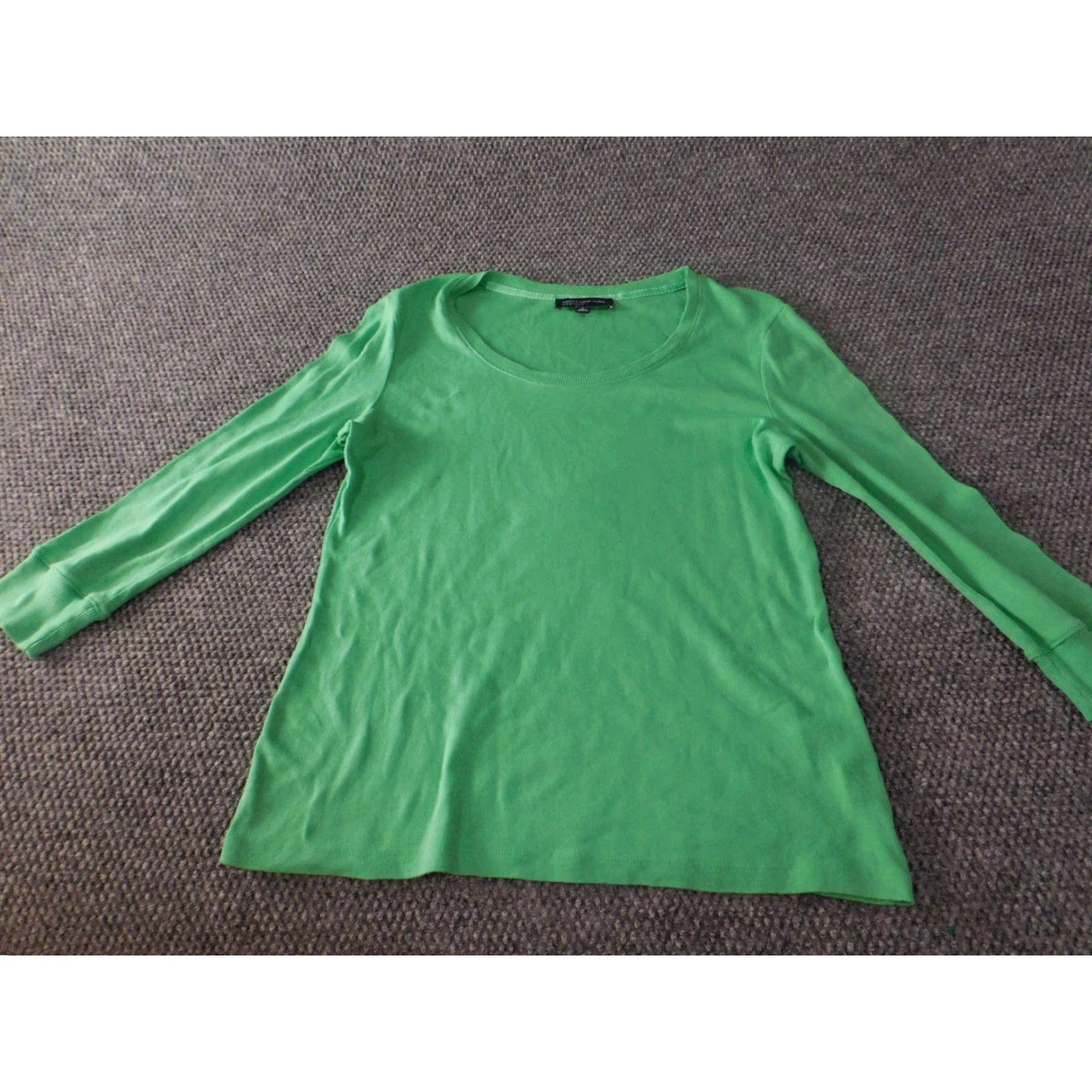 Jones New York Jones New York Blouse Womens Large Green V-Neck Casual Long Sleeve Pullover 100% Cotton Rayon Stretch Classic Modern Care Regular Basic Sports Shirt Size L / US 10 / IT 46 - 2 Thumbnail