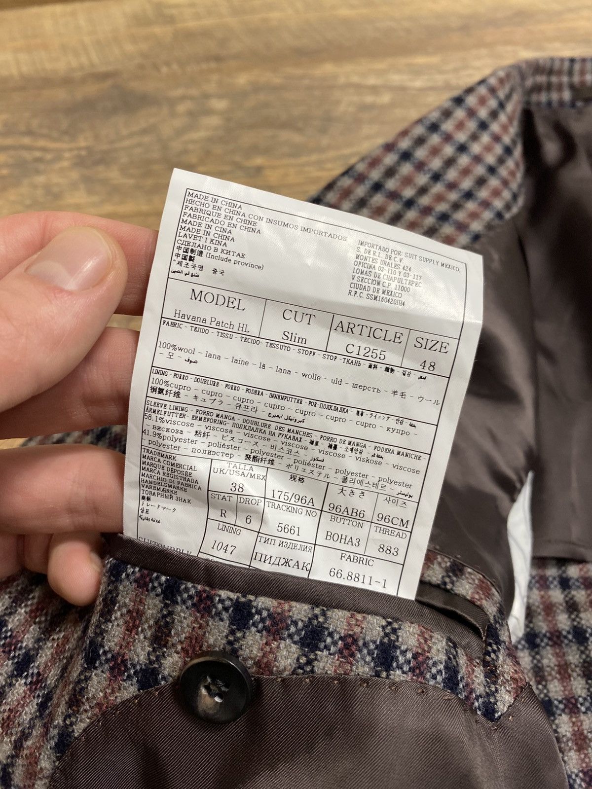Suitsupply Suitsupply x Vitale Barberis Canonico Wool Check Blazer 48 Size 38R - 9 Thumbnail