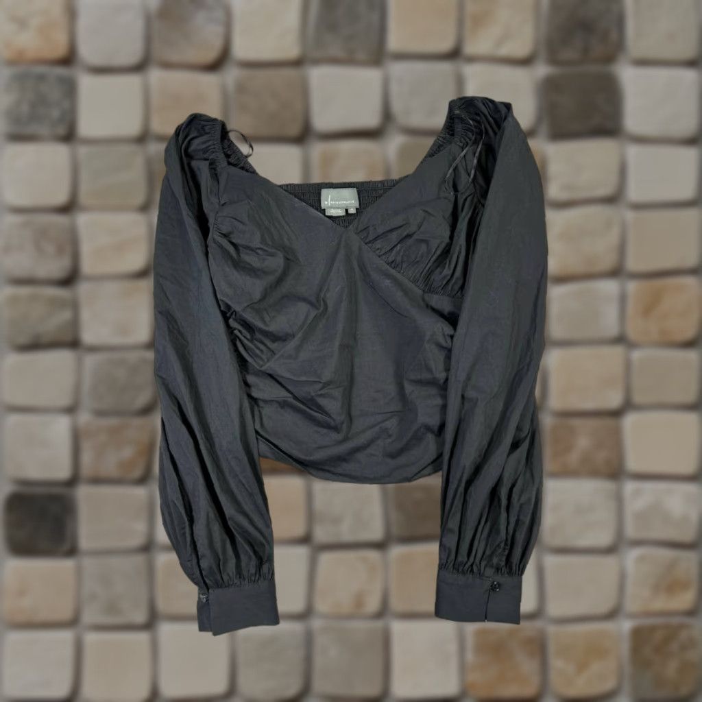 Anthropologie Anthropologie Shirt Womens Small Black Cotton Blouse S Black Cotton Blouse Casual Womens 90s? Size S / US 4 / IT 40 - 1 Thumbnail
