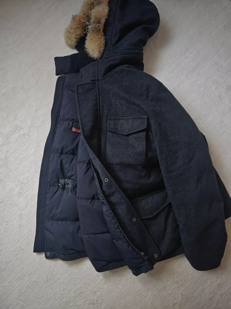 Loro Piana LORO PIANA Fur-lined cashmere down jacket with hood Size US L / EU 52-54 / 3 - 3 Thumbnail