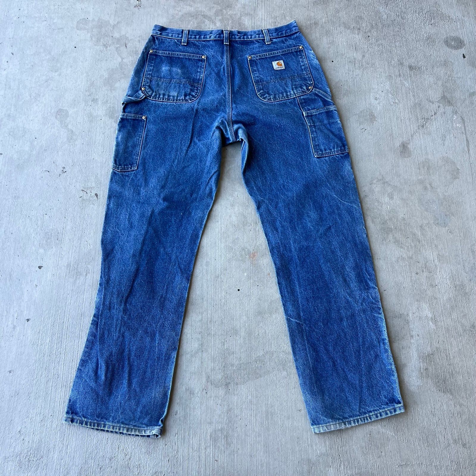 Carhartt × Vintage Carhartt blue denim jeans double knee work carpenter pants Size US 34 / EU 50 - 5 Thumbnail