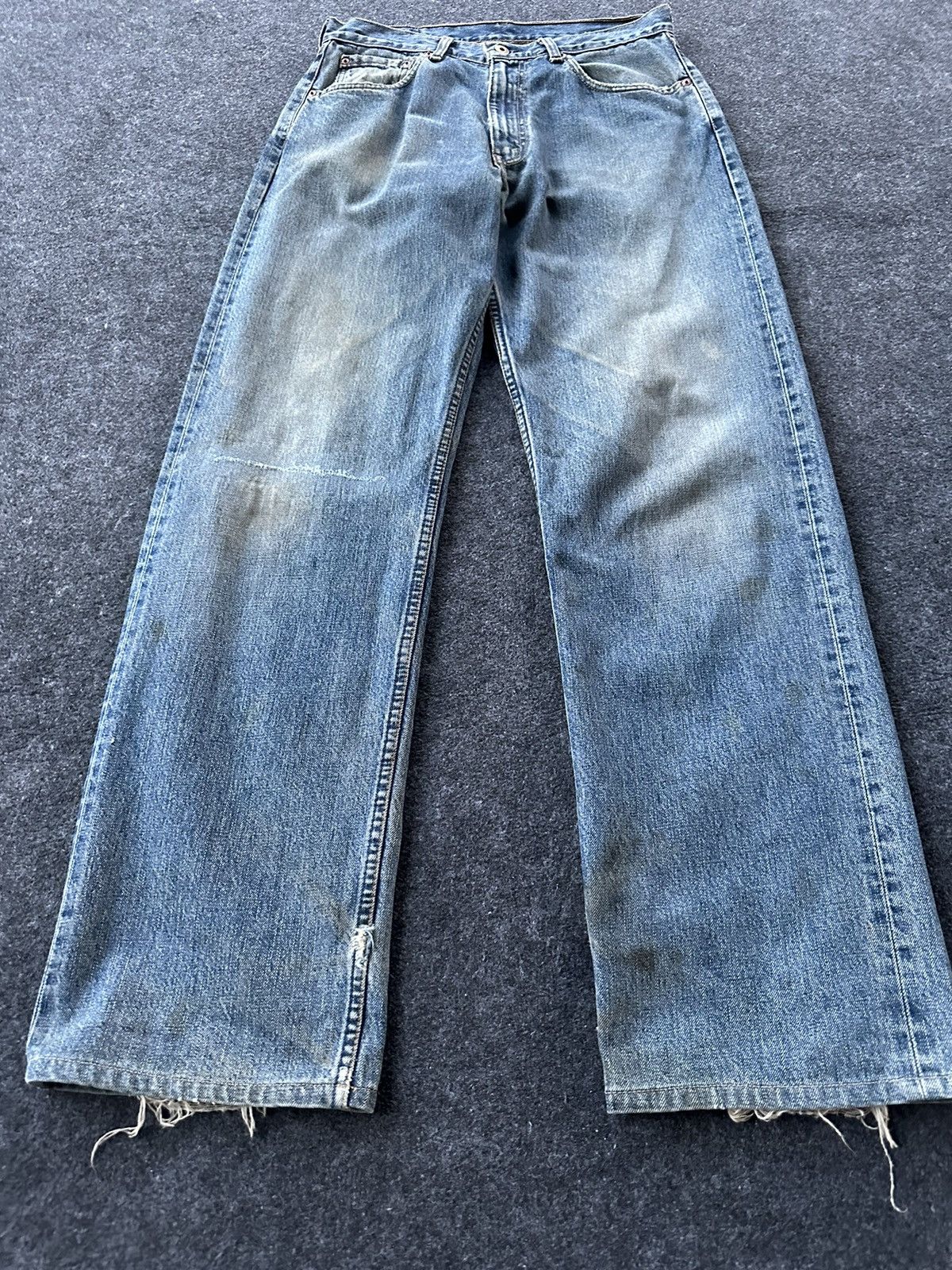 Levi's Vintage 90s Levis 504 Worn Dirty Denim 32x33 D168 Size US 32 / EU 48 - 2 Thumbnail