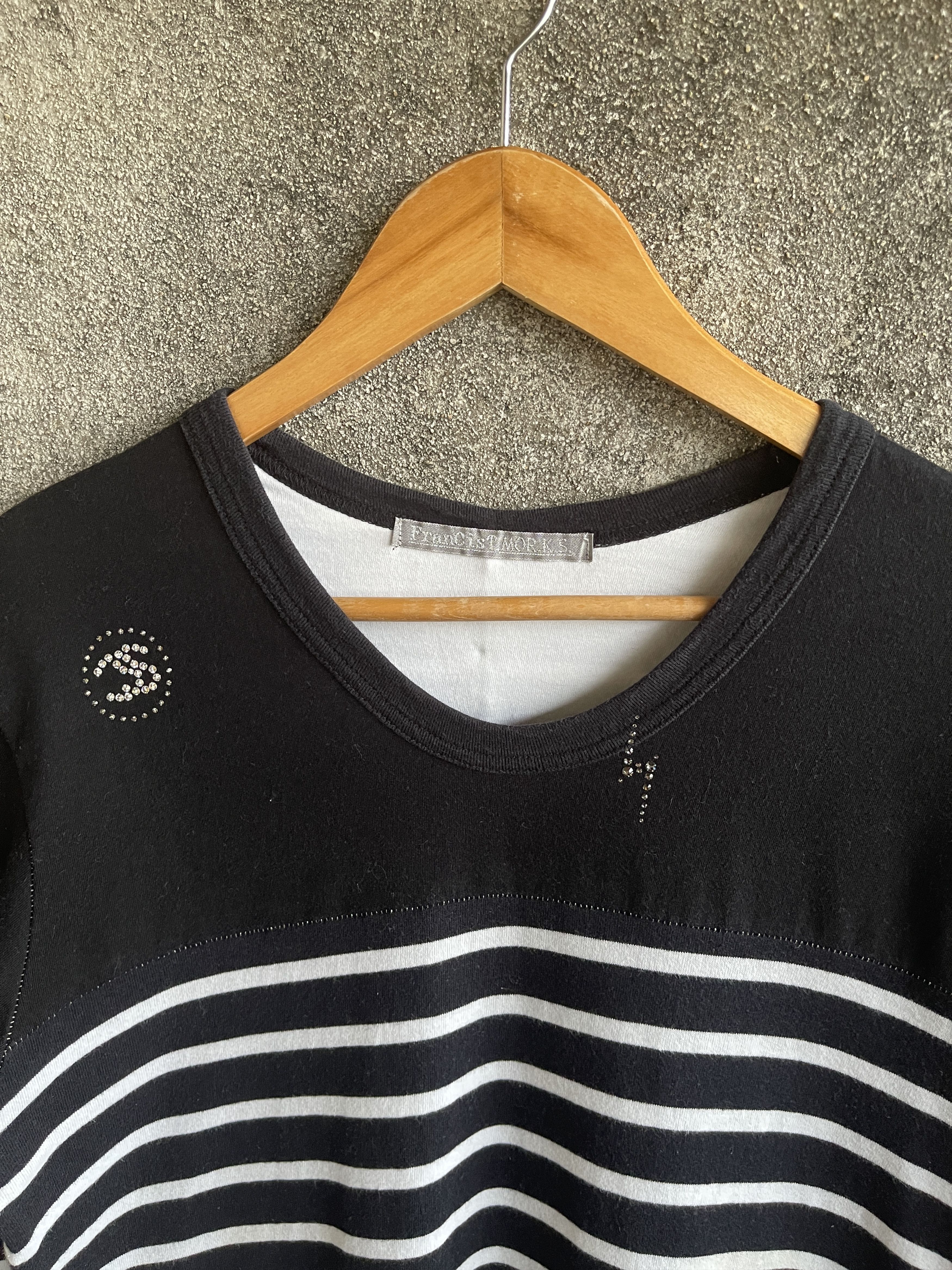FranCisT MOR.K.S Vintage🔥FRANCIS.T.MOR.K.S🔥Striped V Neck Long Sleeve Tee Size US S / EU 44-46 / 1 - 4 Thumbnail