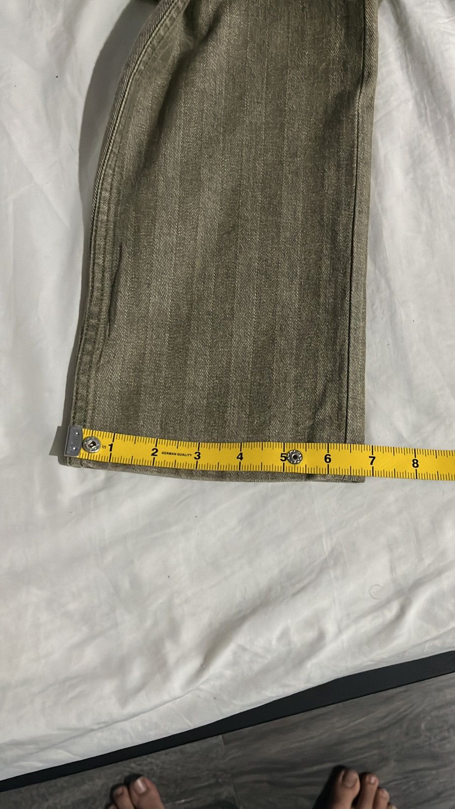 Le Grande Bleu (L.G.B.) LGB Inspired Back Number Faded Knee Trash Stripe Denim Size US 30 / EU 46 - 15 Thumbnail