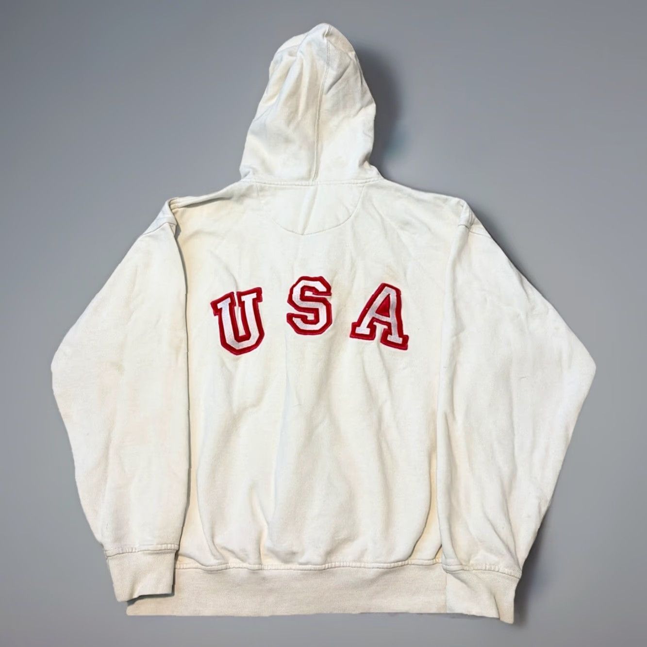 Chaps Chaps Ralph Lauren USA Flag White Full Zip Hoodie Sweatshirt M Unisex Adults Medium Hoodie USA Flag White Full Zip Mens Womens Size US M / EU 48-50 / 2 - 2 Thumbnail