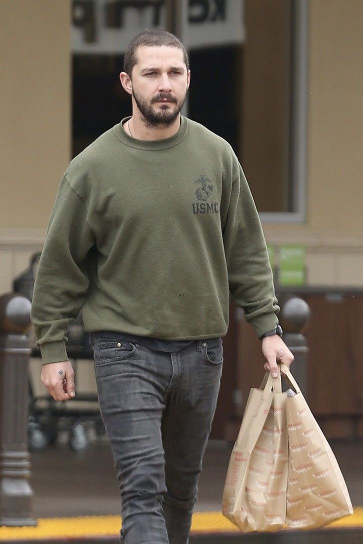 Military USMC US Marine Corps Olive Sweatshirt Shia Labeouf Style | Grailed