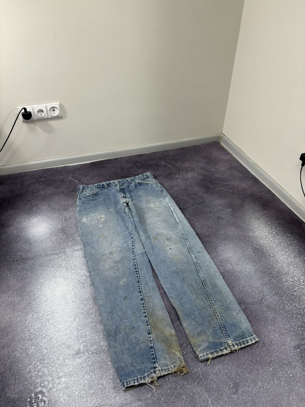 Dickies Vintage 90s Dickies Flame Resistant Faded Denim Baggy Jeans Size US 36 / EU 52 - 9 Thumbnail