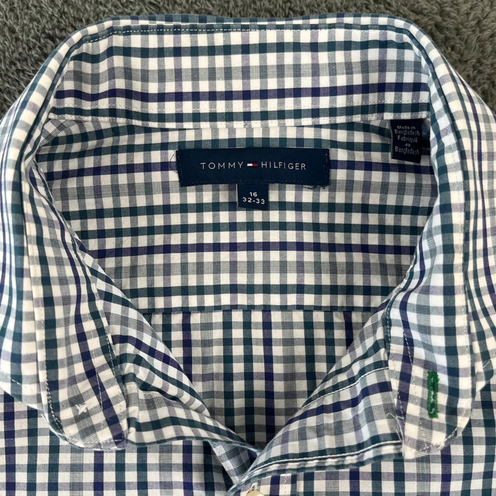 Tommy Hilfiger Tommy Hilfiger Checkered Shirt L White Blue Grey Size US L / EU 52-54 / 3 - 2 Thumbnail