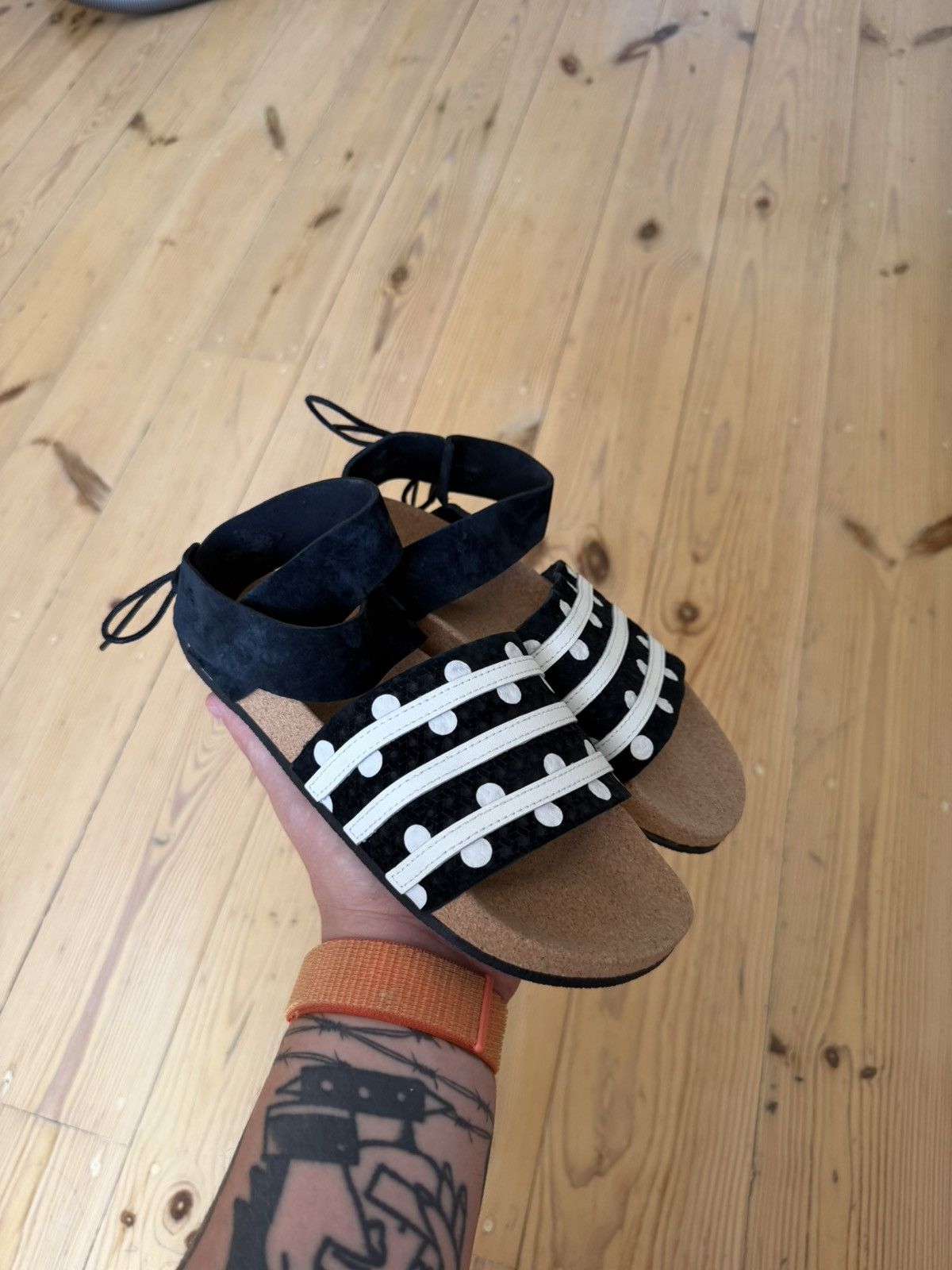 Adidas Adidas Originals Womens Adilette Ankle Polka Dots Sandals Size US 6 / IT 36 - 3 Thumbnail