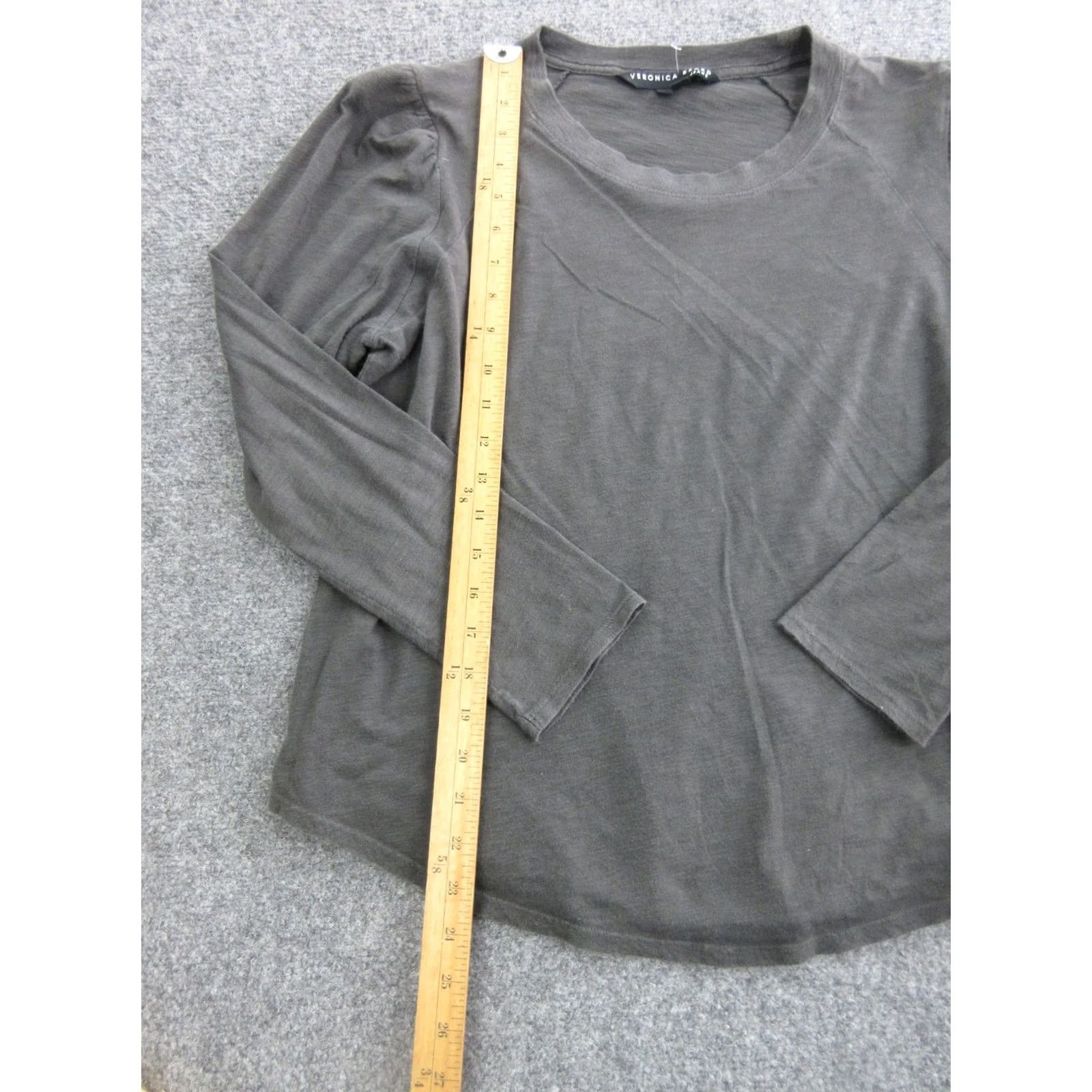 Veronica Beard Veronica Beard Shirt Womens XS Gray Crew Neck Long Sleeve Pima Cotton Jersey Top Size XS / US 0-2 / IT 36-38 - 3 Thumbnail