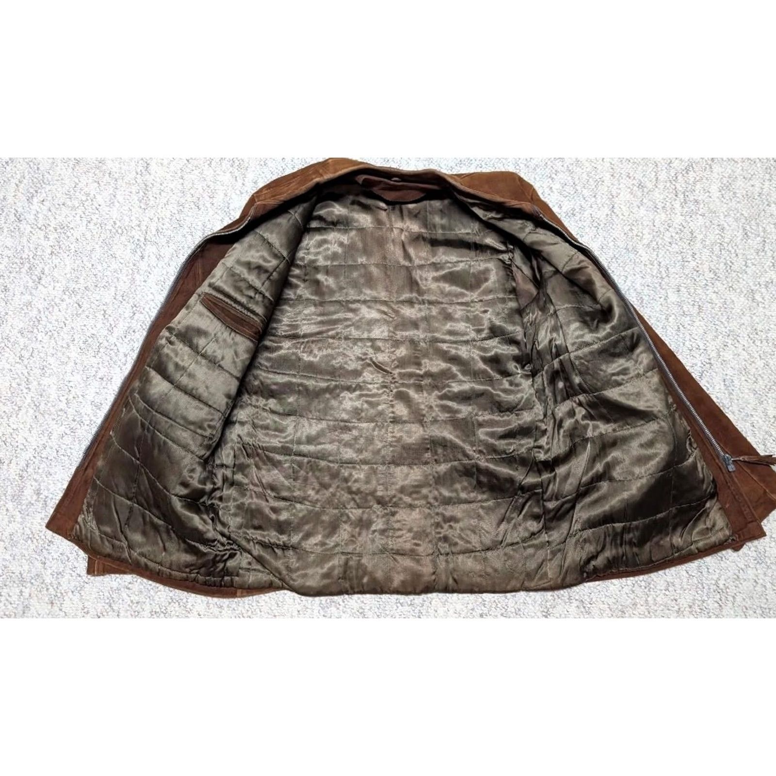 Vintage VINTAGE leather jacket SUEDE motorcycle Jacket Mens 38 brown Western 1940s Size US S / EU 44-46 / 1 - 5 Thumbnail