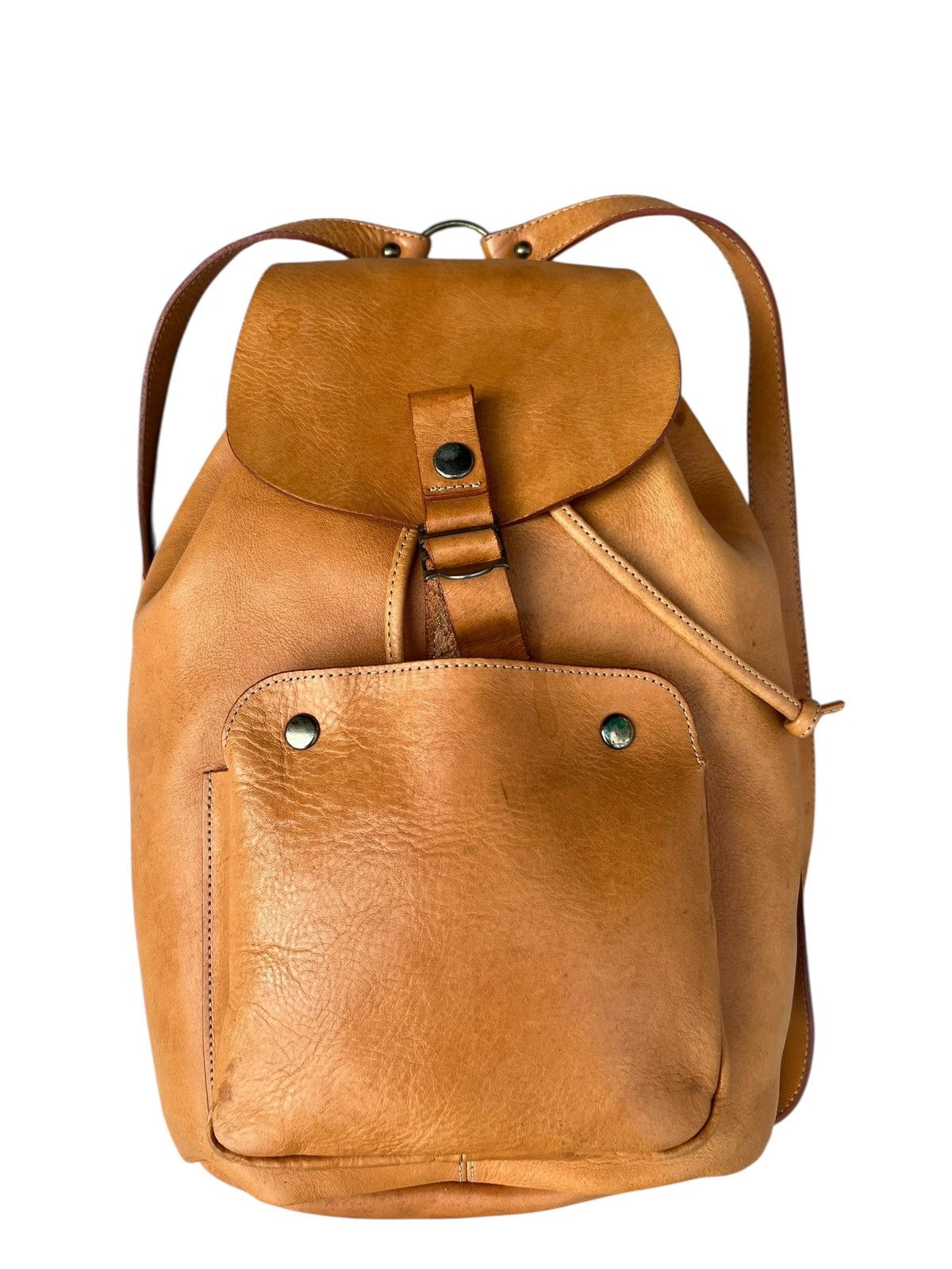 Leather Vintage Slipknot Project Japan Patina Leather Backpack Bag Size ONE SIZE - 6 Thumbnail