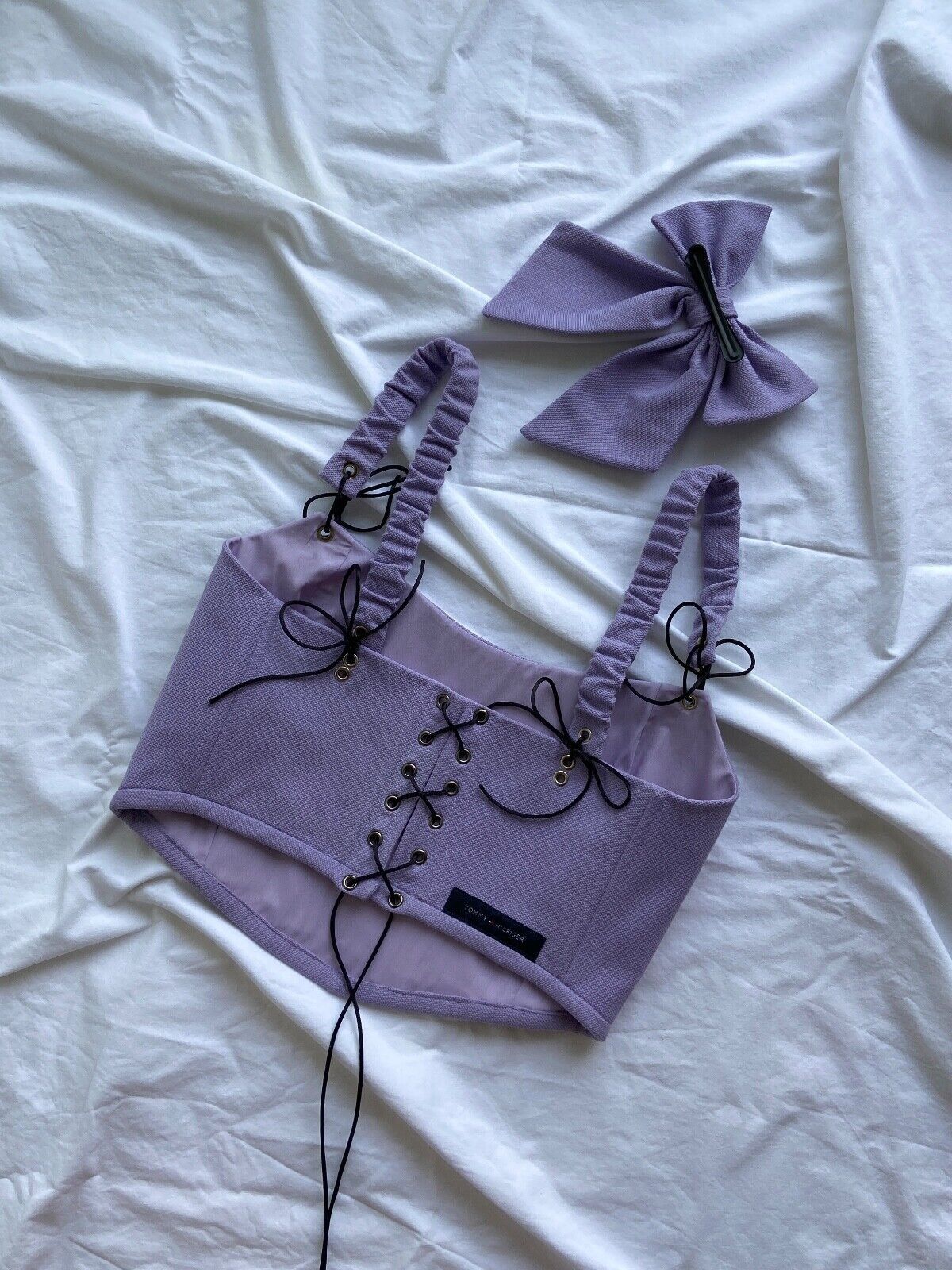 Handmade Handmade Tommy Hilfiger Purple Women's Tank Crop Top Corset Size S / US 4 / IT 40 - 6 Thumbnail