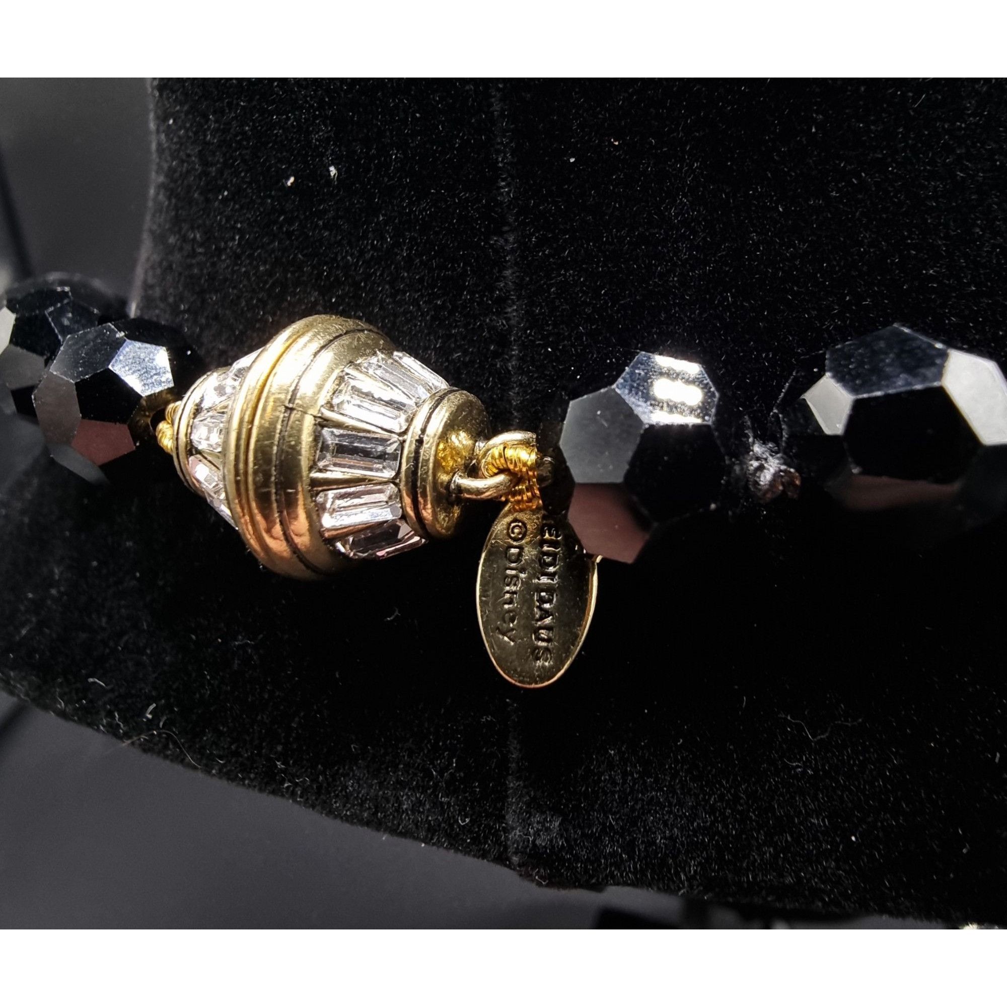 Vintage Heidi Daus Black Beaded Crystal Bow Necklace With Gold Accen Size ONE SIZE - 5 Thumbnail