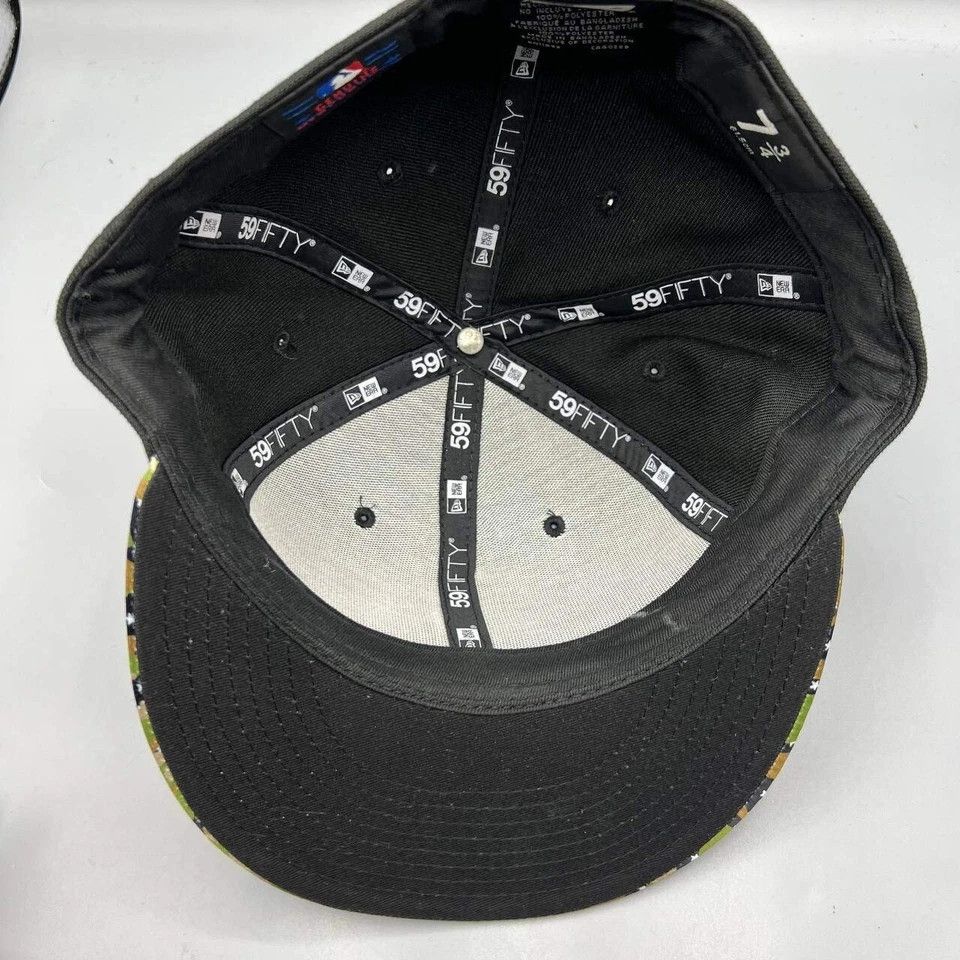 New Era Los Angeles LA Dodgers Hat Men 7 3/4 Black Camo MLB Fitted Size ONE SIZE - 2 Thumbnail