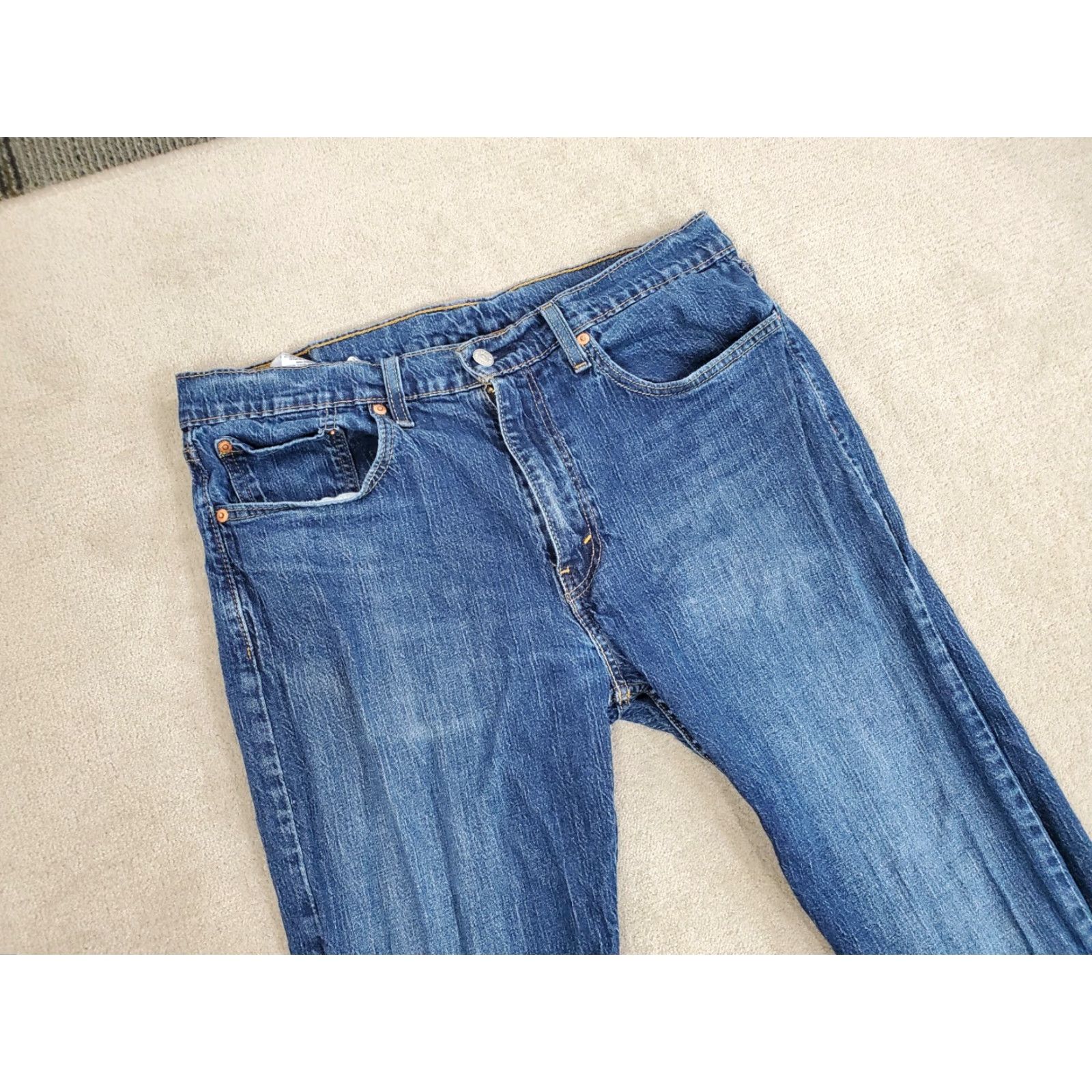 Levi's Levi's 502 Jeans Mens Regular 33x31 Blue Denim Tapered Straight Leg Dark Wash Logo Pockets Modern Fit - 31 Inseam - Size 33 - Cotton Size US 33 - 2 Thumbnail