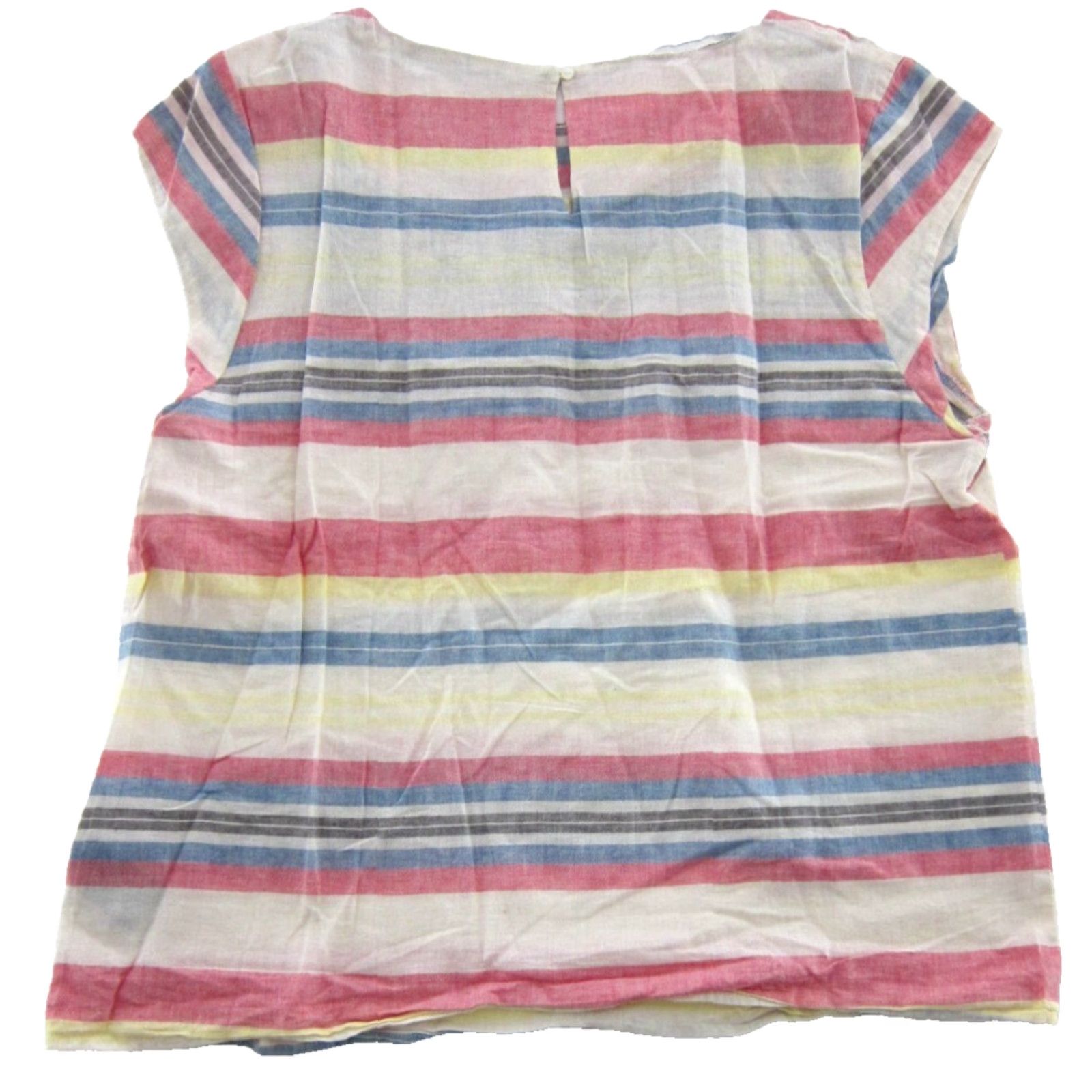 Pinko James Coviello New York Pink Blue Yellow Stripe Embroidered Tunic Blouse Large Size L / US 10 / IT 46 - 2 Thumbnail