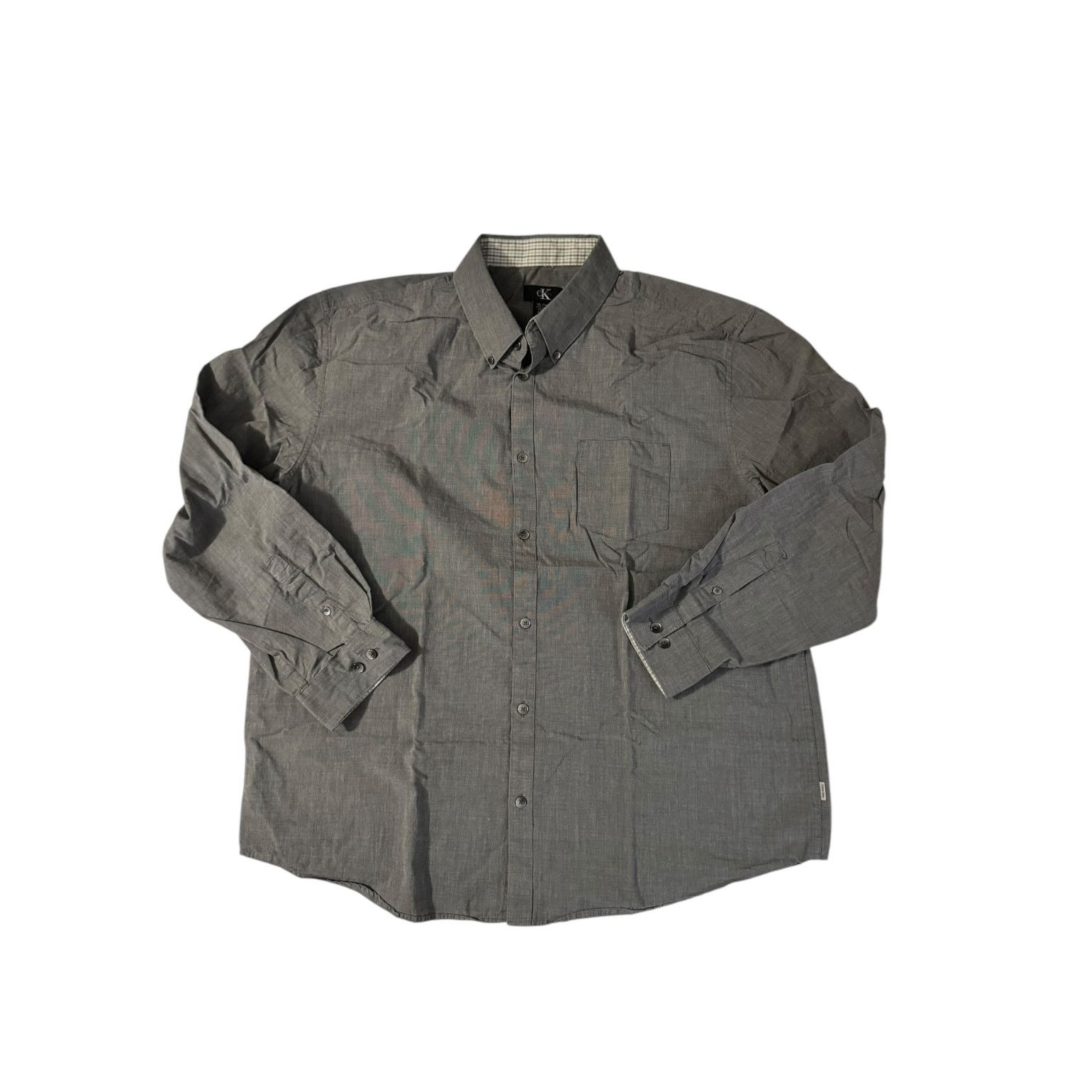 Calvin Klein Calvin Klein Men’s Button Down Long-Sleeved Gray Shirt XL Size US XL / EU 56 / 4 - 1 Thumbnail