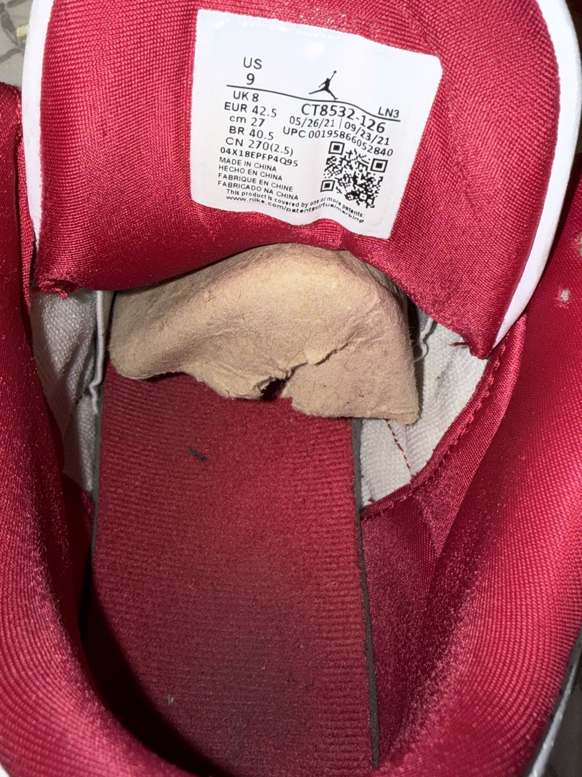 Jordan Brand Air Jordan 3 Retro ‘ Cardinal Red ’ Size US 9 / EU 42 - 6 Thumbnail
