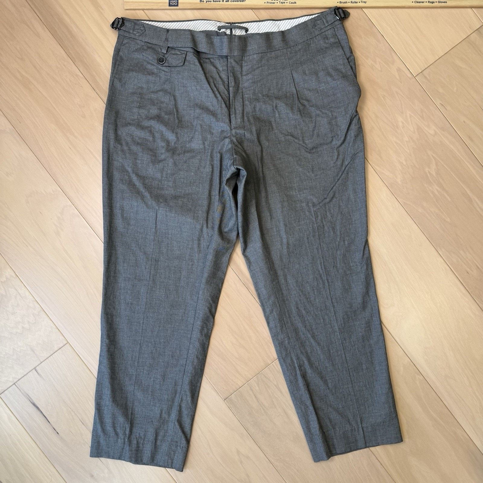 Suitsupply Suit Supply Dress Pants 35 Gray Pleated Made in Italy Size US 35 - 2 Thumbnail