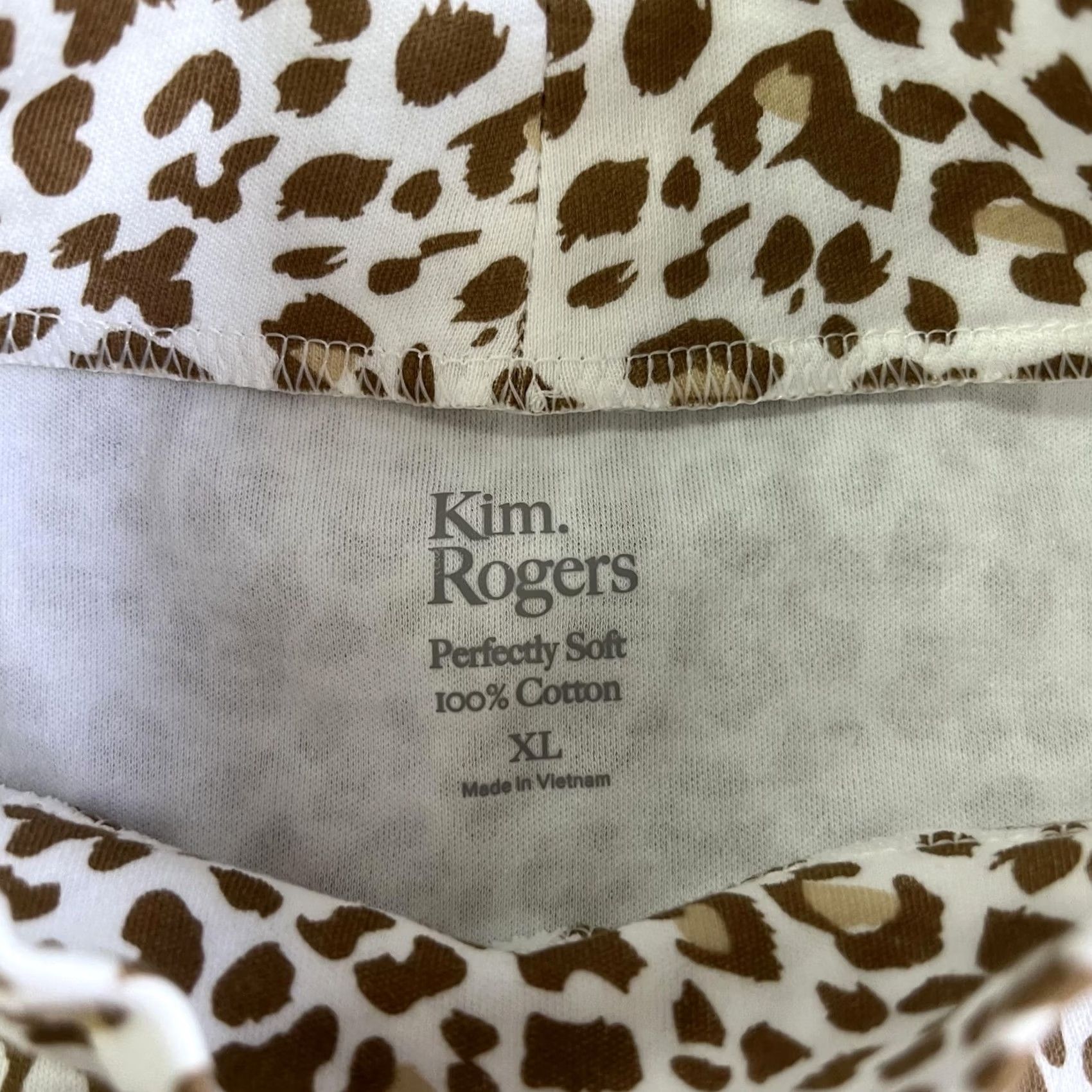 Vintage Kim Rogers Shirt Womens XL Brown Leopard Print Long Sleeve Crew Neck Top Size XL / US 12-14 / IT 48-50 - 2 Thumbnail