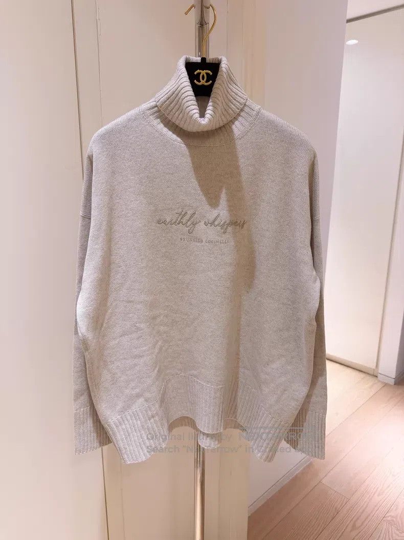Brunello Cucinelli Brunello Cucinelli Logo Embroidered Cashmere Sweater and C Size XS / US 0-2 / IT 36-38 - 1 Thumbnail