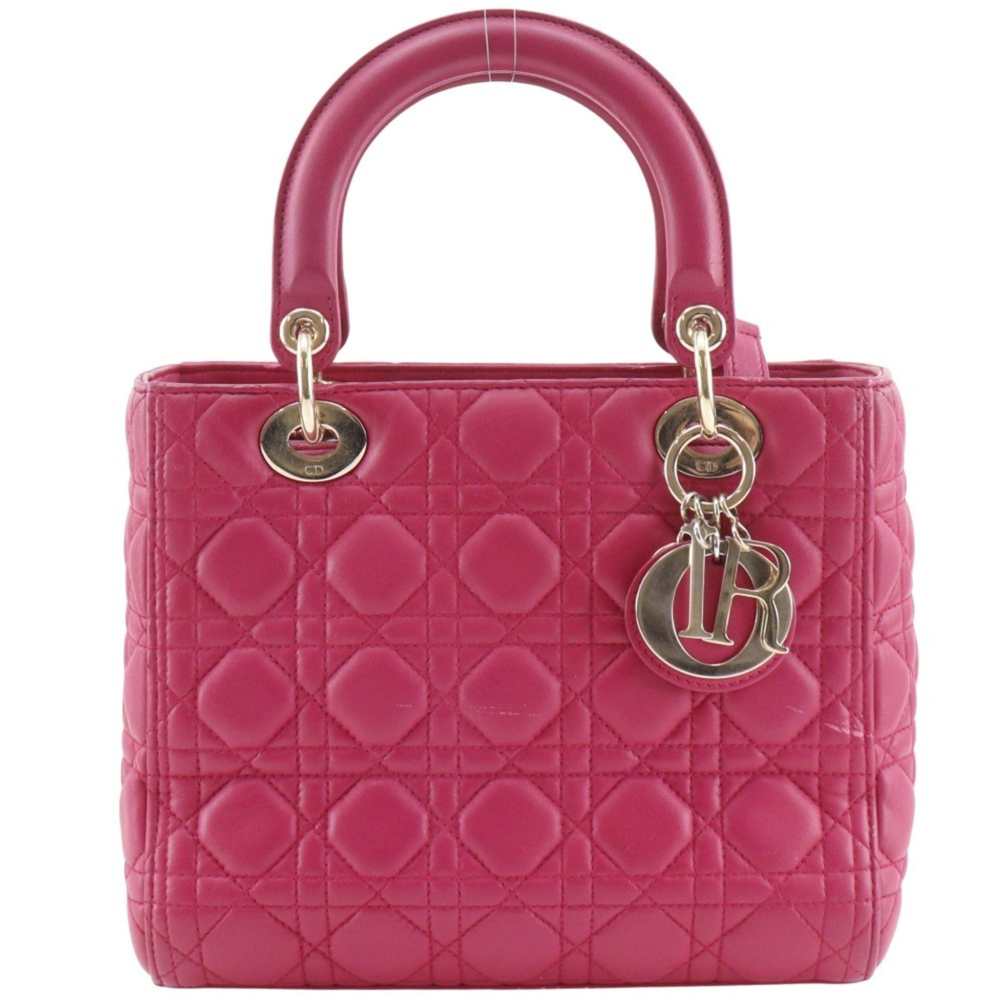 Dior Christian Dior Lady Medium Handbag Cannage Lambskin Pink 2-Way for Women Size ONE SIZE - 1 Thumbnail