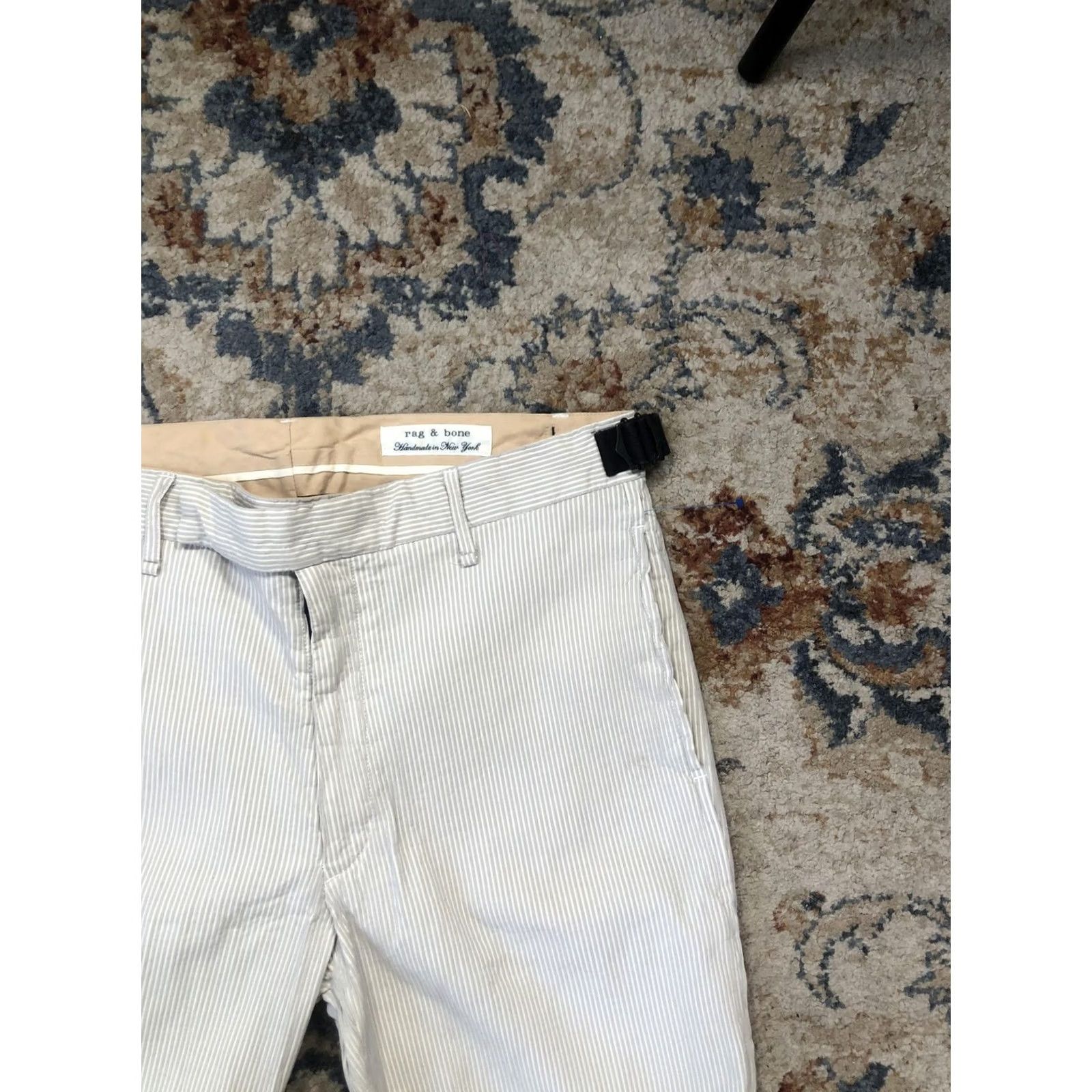 Rag & Bone Rag & Bone Shorts Mens 34 Beige Striped Chino 12 Inseam Cotton USA Casual Summer Size US 34 / EU 50 - 3 Thumbnail
