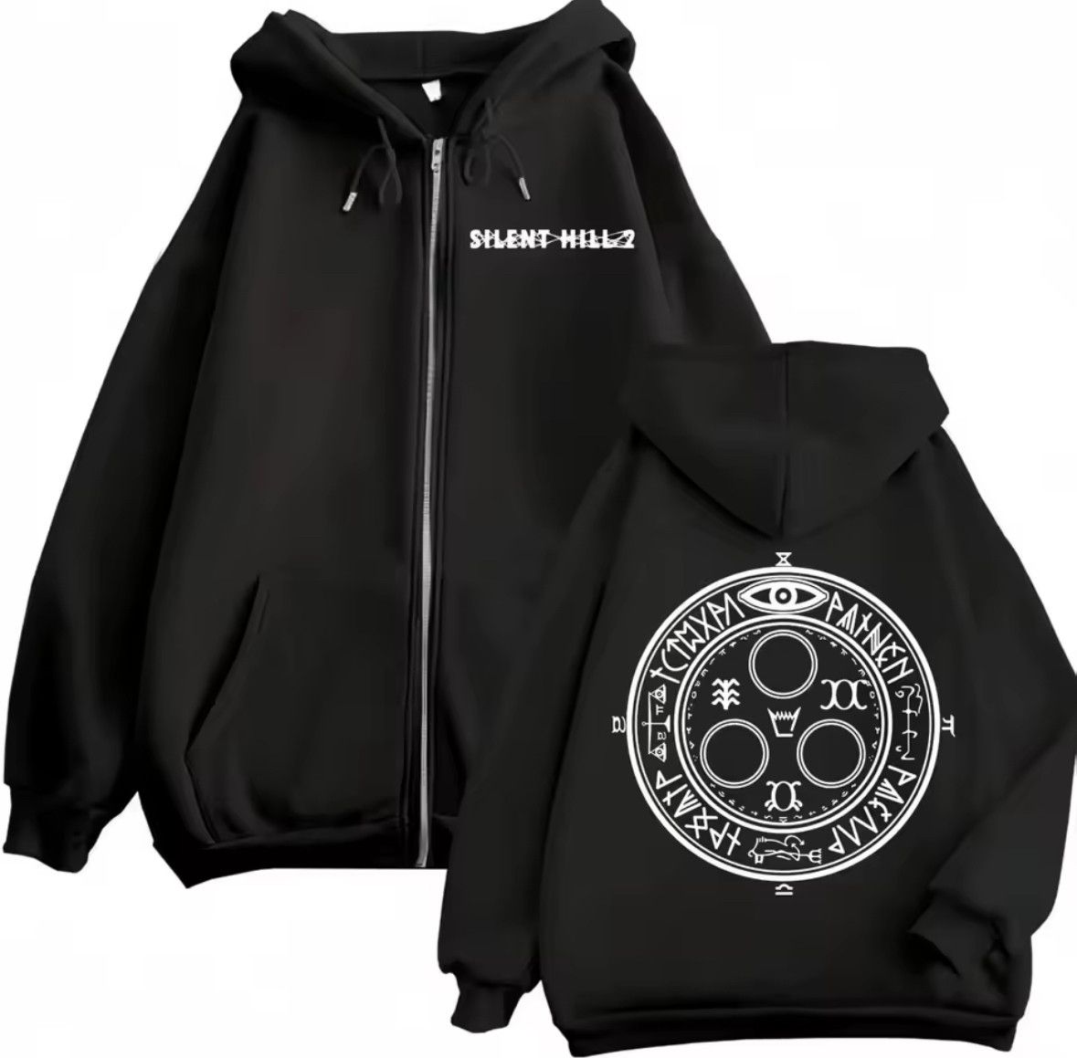 Other Street Y2K Silent Room Horror Game Zip-Up Hoodie Sweatshirt Size US XL / EU 56 / 4 - 1 Thumbnail