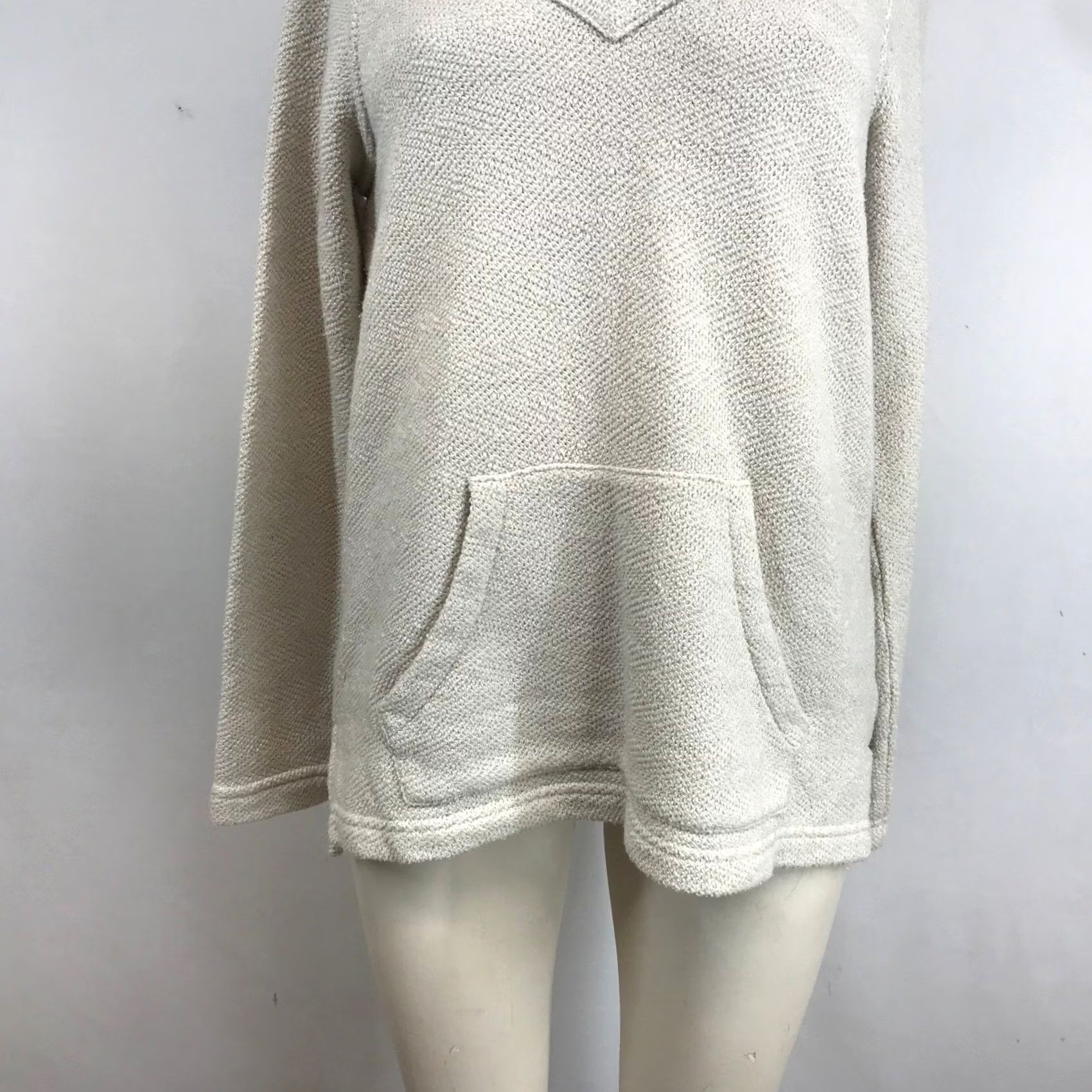 Faherty Faherty Hoodie Womens M Beige Brand Cream Textured Knit Neck Pullover Size Oatmeal Size M / US 6-8 / IT 42-44 - 3 Thumbnail