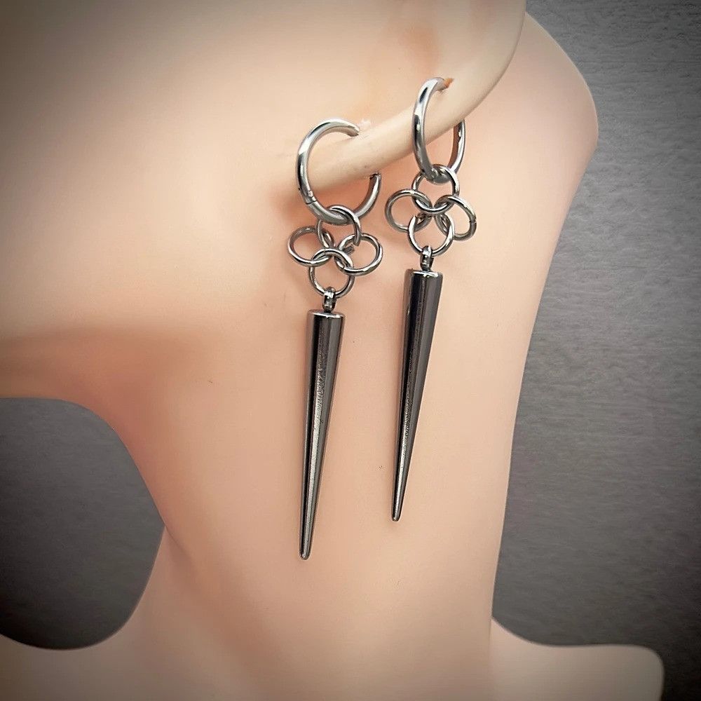 Jewelry Long Spike Hoop Earrings Size ONE SIZE - 2 Thumbnail
