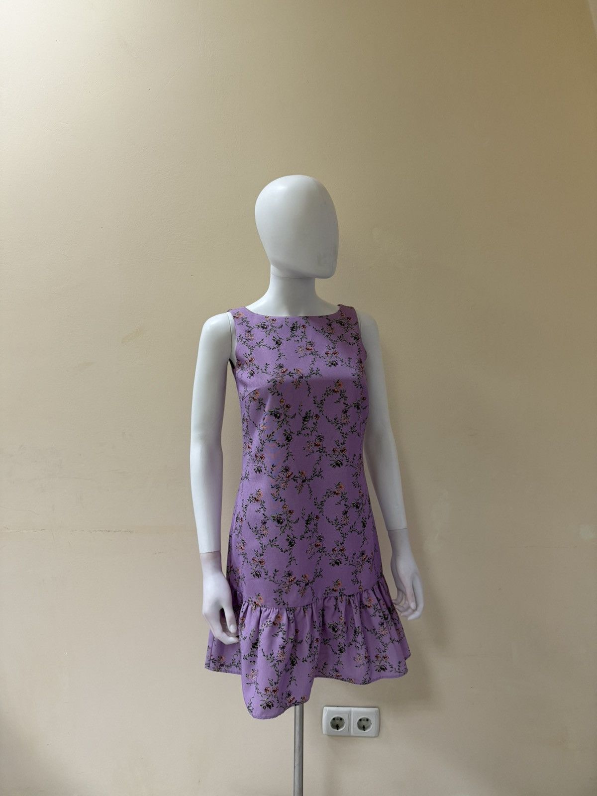 Blugirl Blumarine Purple Sleeveless Floral Mini Dress
