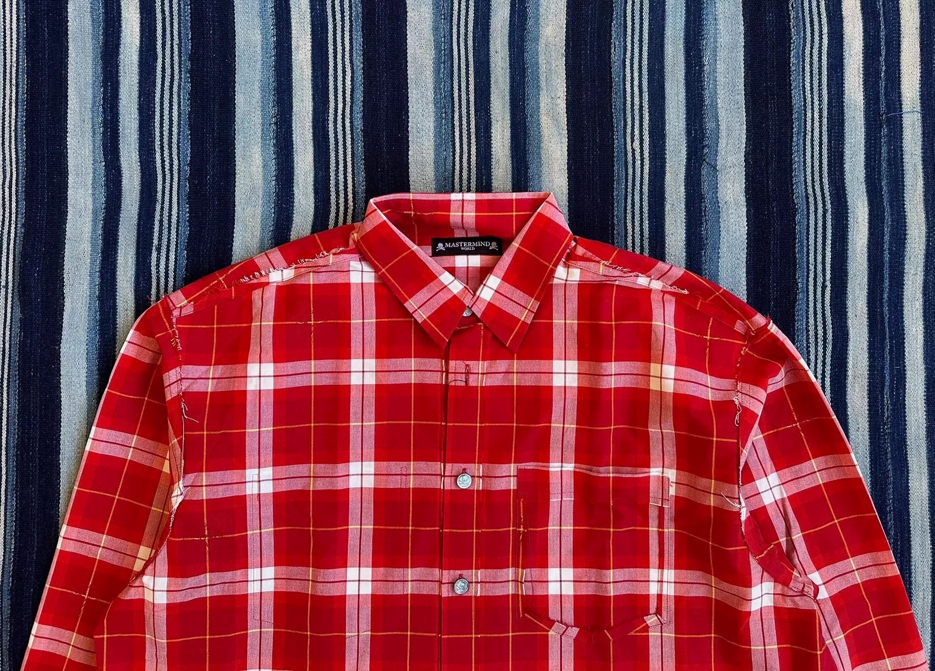 Mastermind Japan MMJ 23SS Red/White Plaid 2-sided Skull Embroidered LS L Size US L / EU 52-54 / 3 - 3 Thumbnail