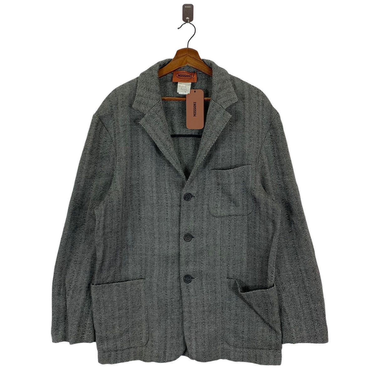 image of Vintage Designer Missoni Sports Coat Jacket in Grey, Men's (Size Medium)