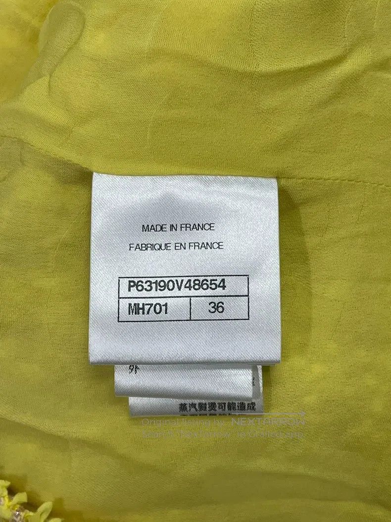 Chanel Chanel Yellow stand-up collar diamond button jacket Size XS / US 0-2 / IT 36-38 - 5 Thumbnail