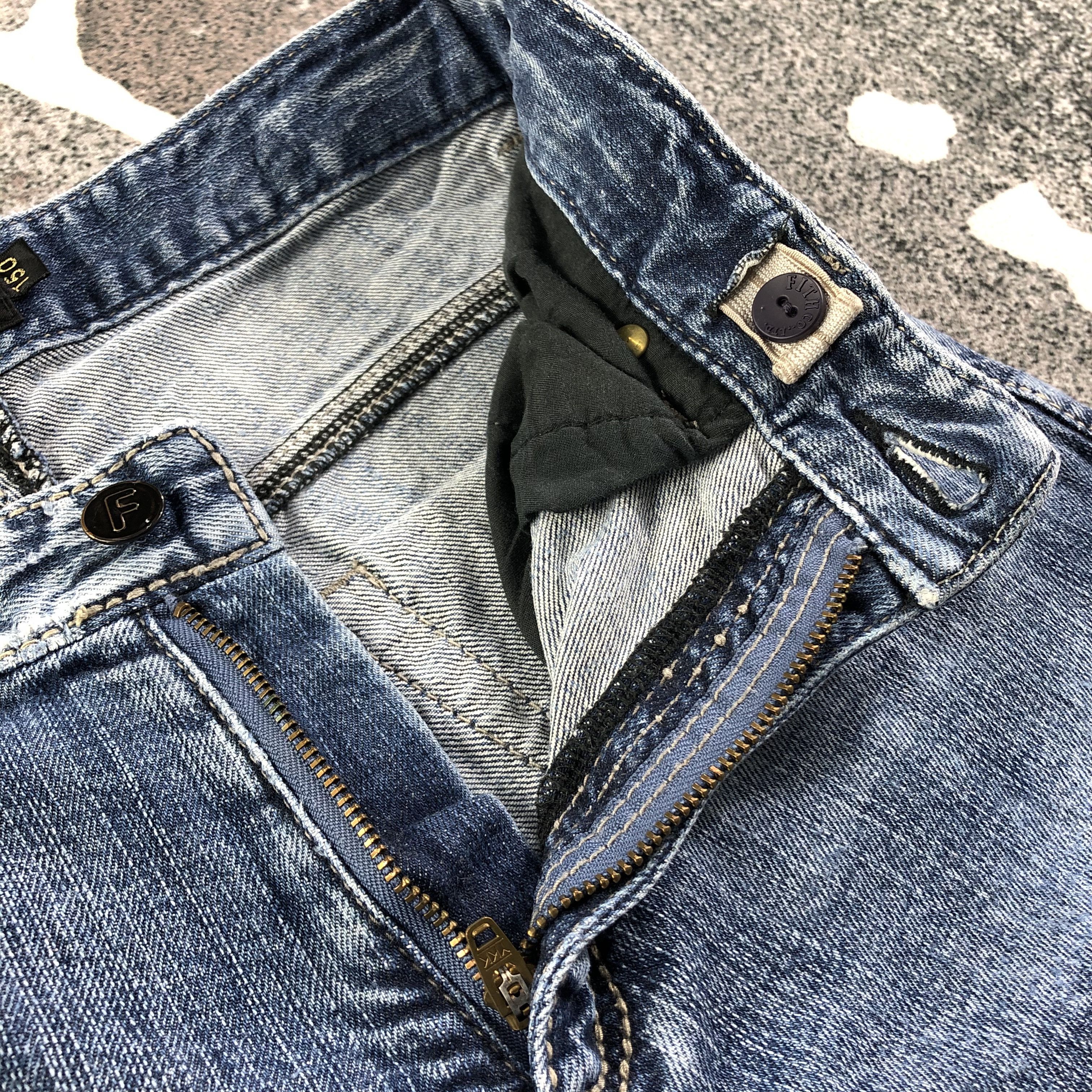Japanese Brand Fith Jeans Pathwork Distressed Denim KJ1724 Size 29" - 6 Thumbnail